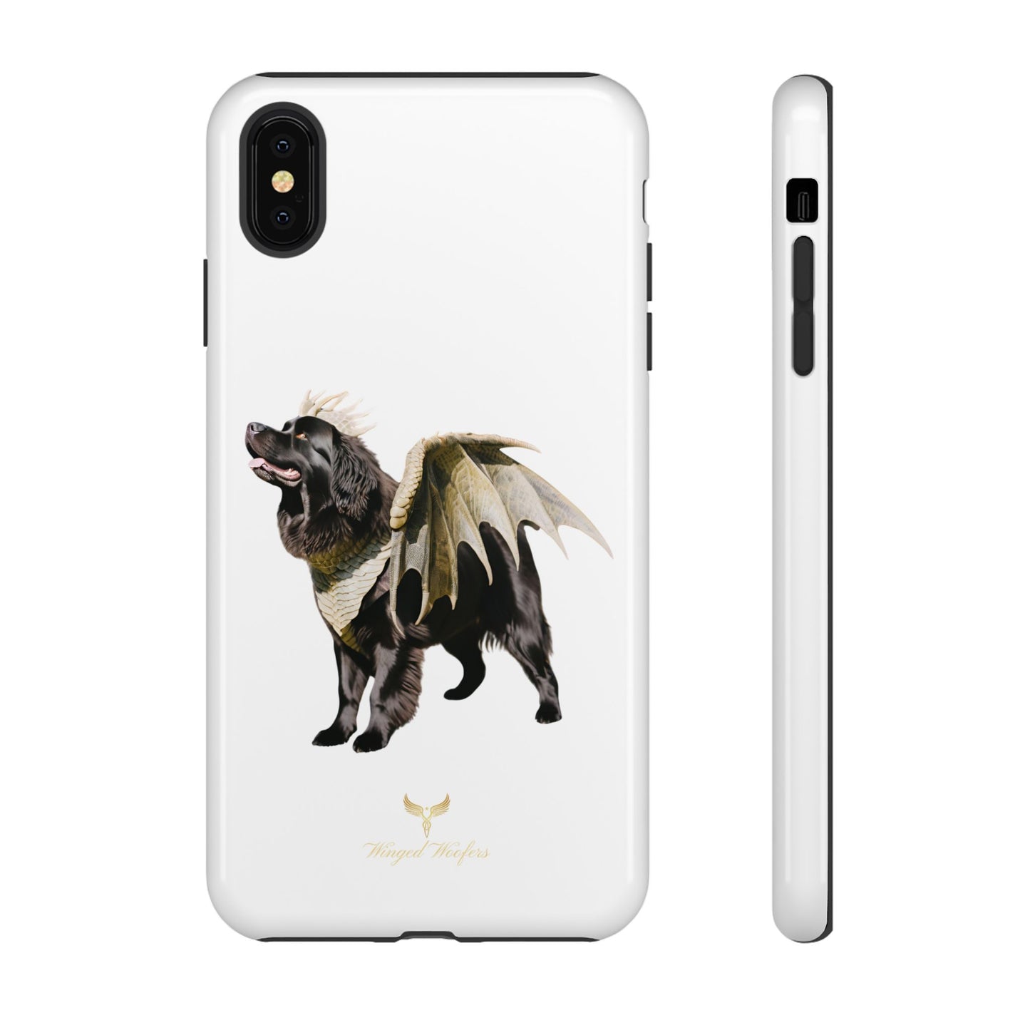 Magical Newfoundland Dog Phone Case - Tough & Stylish Cover with Winged Canine Design