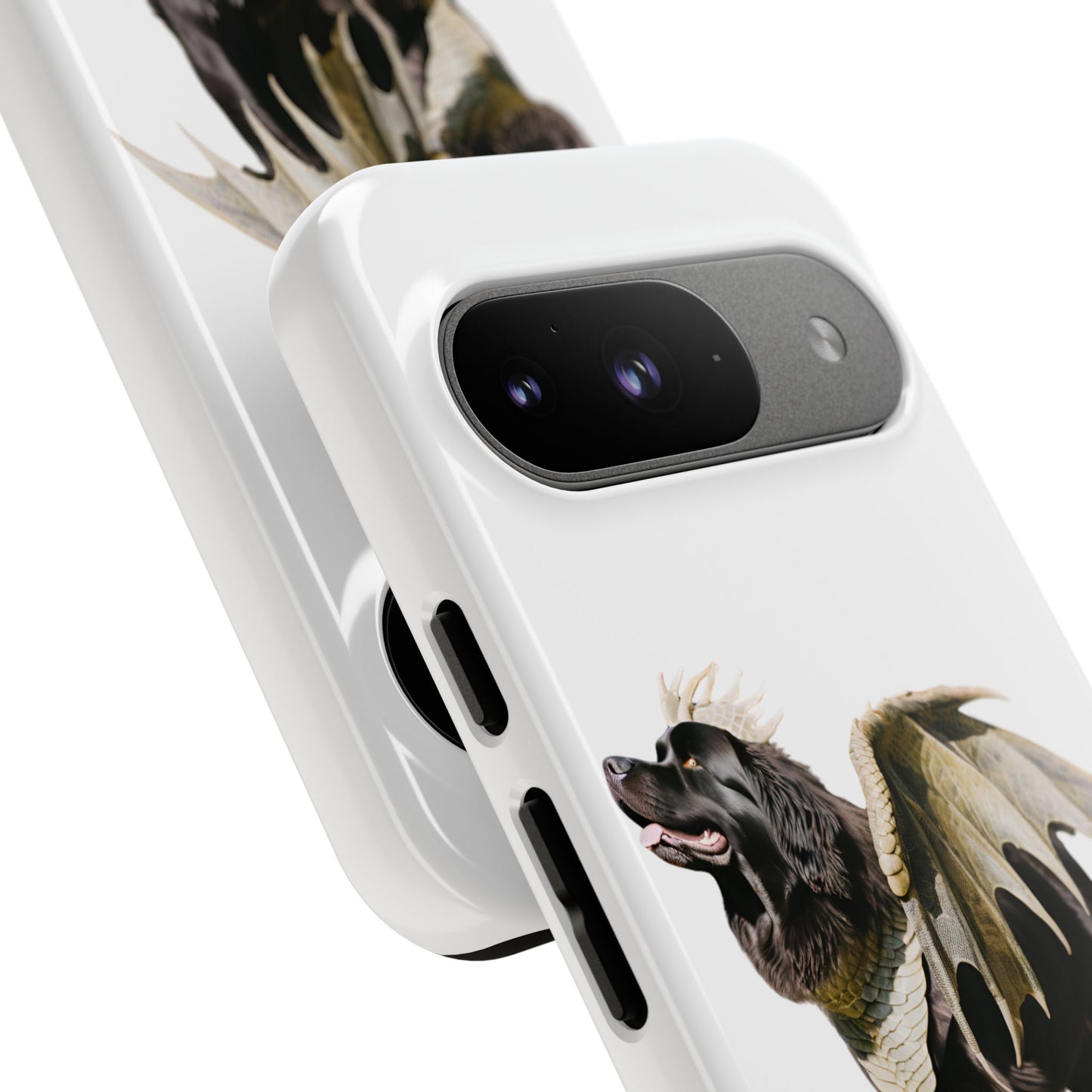 Magical Newfoundland Dog Phone Case - Tough & Stylish Cover with Winged Canine Design