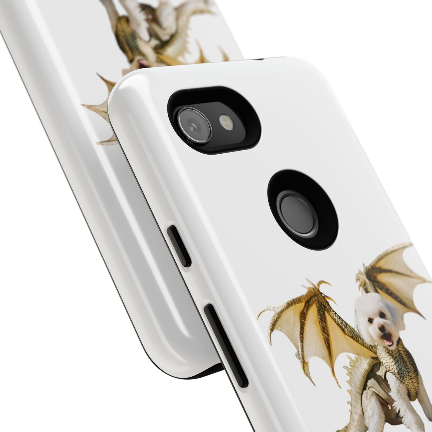 Cute Dragon Bichon Frisé Dog Phone Case - Tough and Stylish Pet-Themed Cover