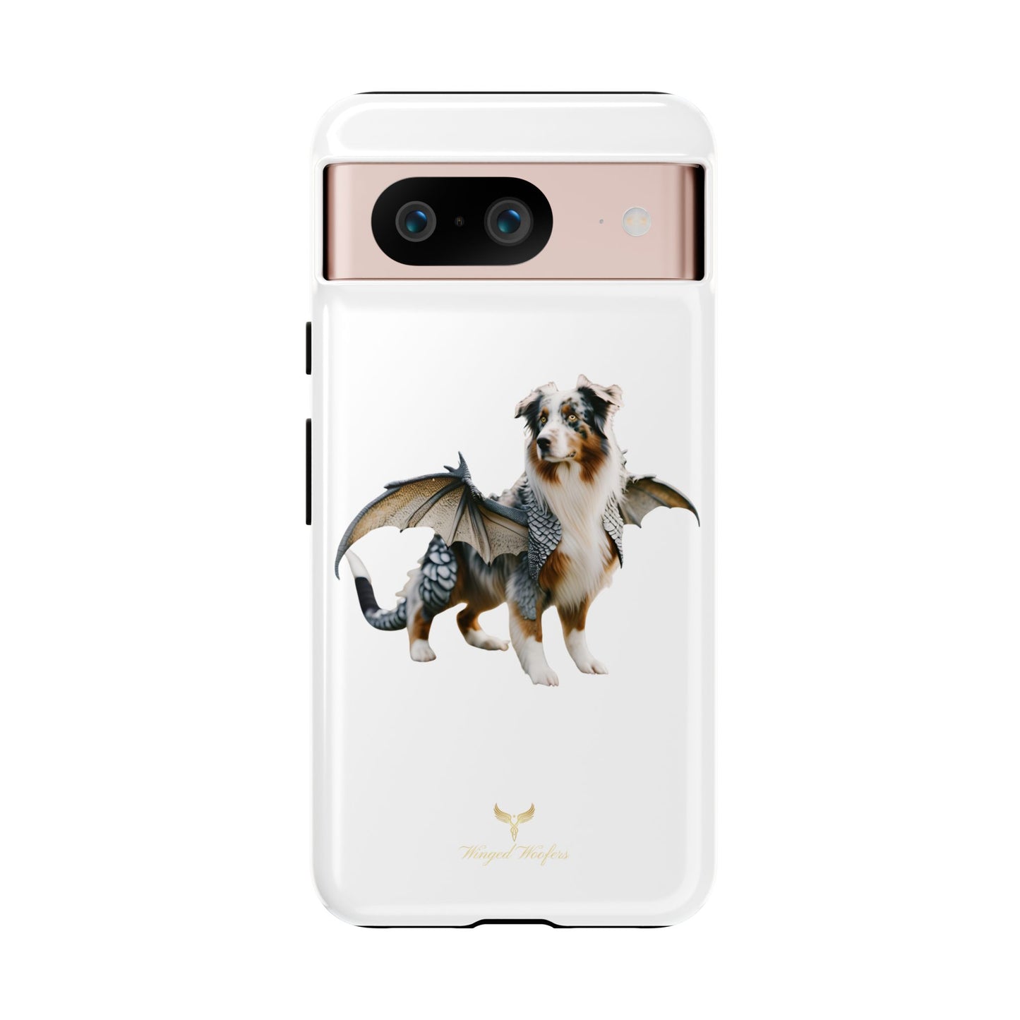 Fantasy Australian Shepherd Dog Phone Case with Wings - Tough Cases for Animal Lovers