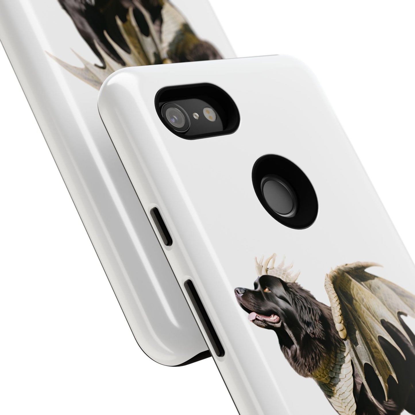 Magical Newfoundland Dog Phone Case - Tough & Stylish Cover with Winged Canine Design