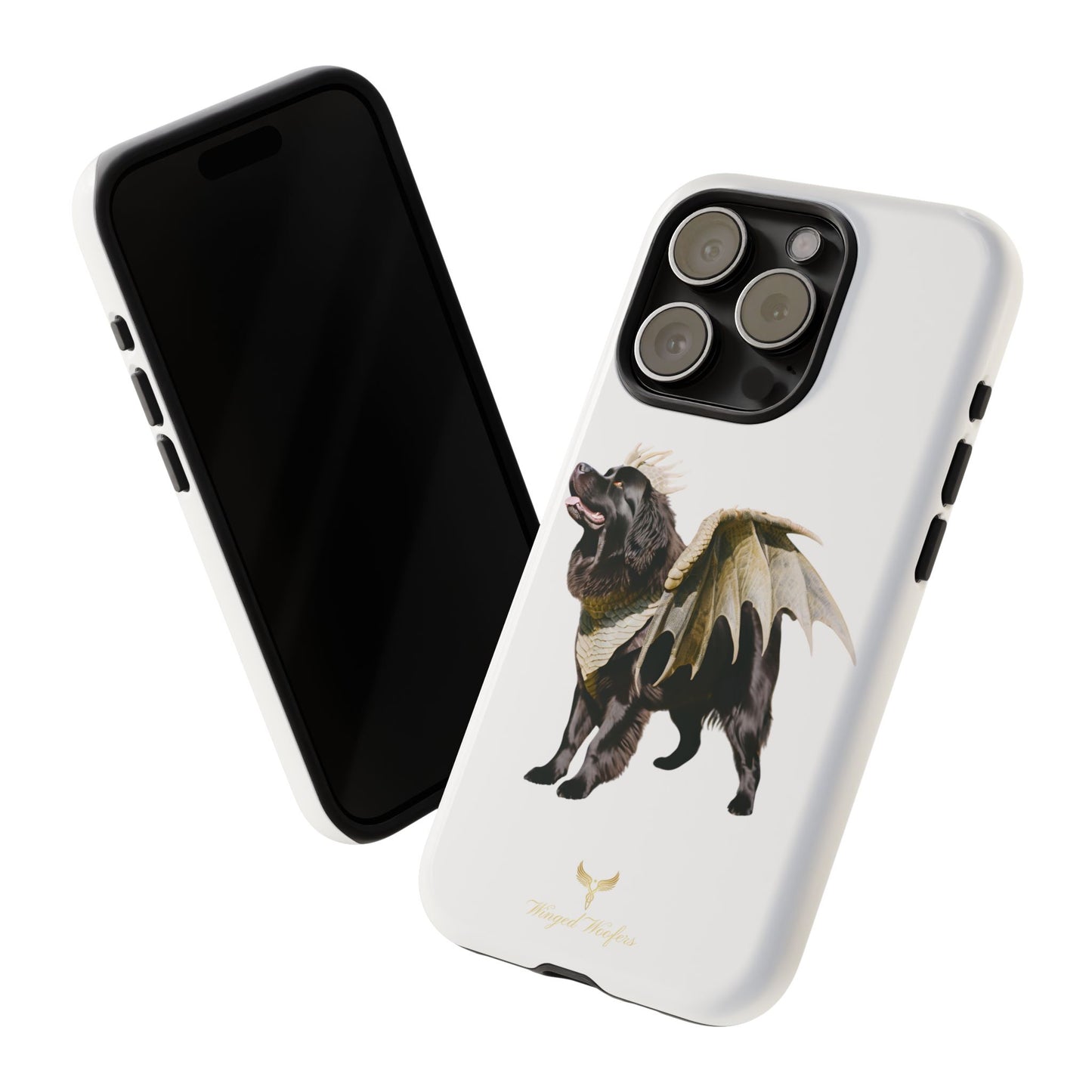 Magical Newfoundland Dog Phone Case - Tough & Stylish Cover with Winged Canine Design