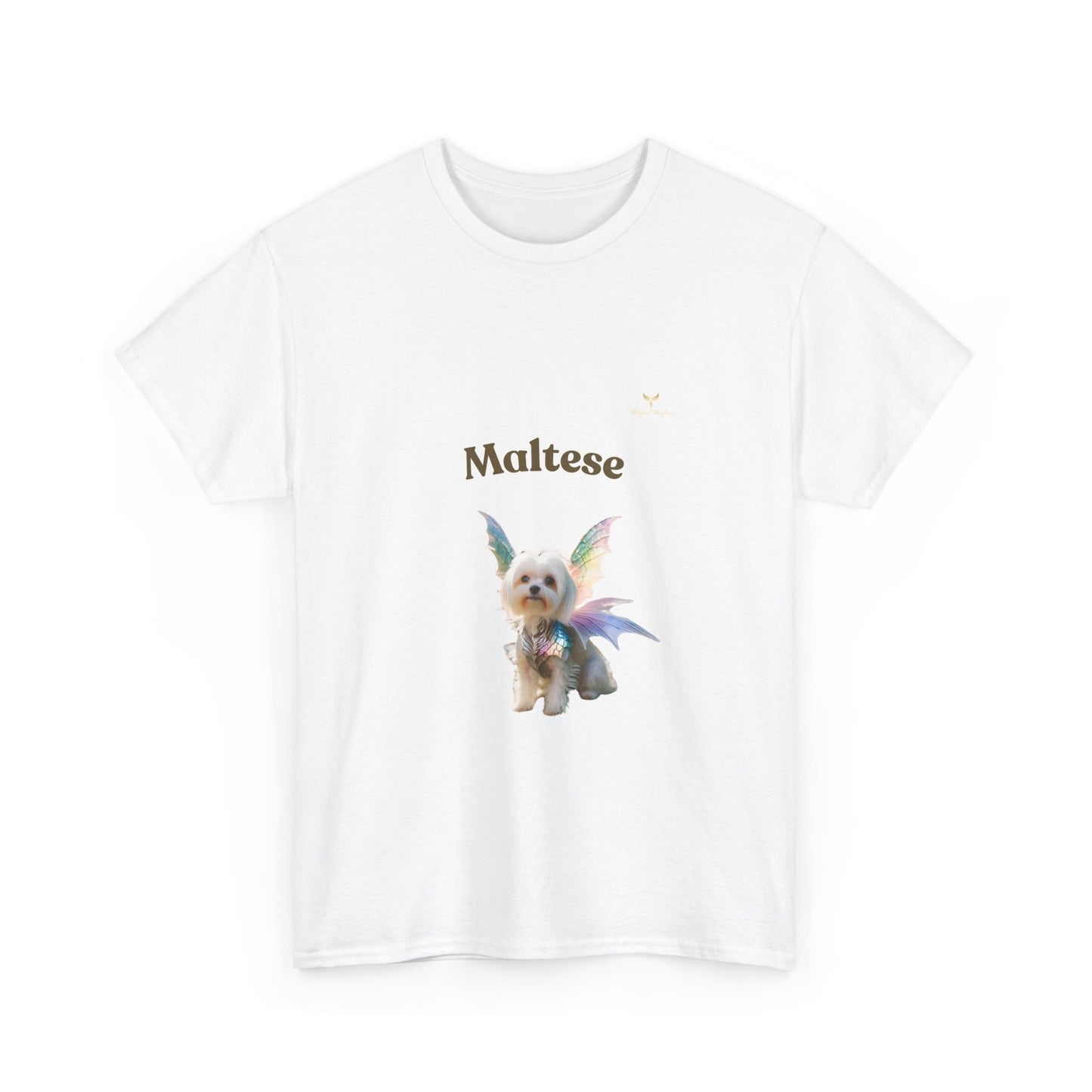 Maltese Fairy Dog Unisex Heavy Cotton Tee - Cute Animal Shirt for Dog Lovers