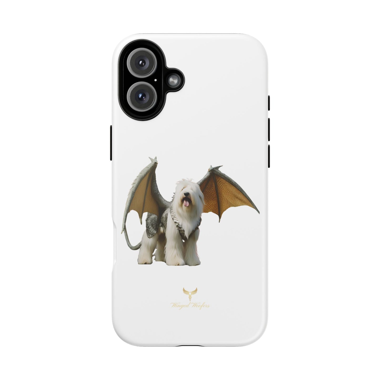 Fantasy Old English Sheepdog Phone Case - Tough Cases with Unique Dragon Wings Design