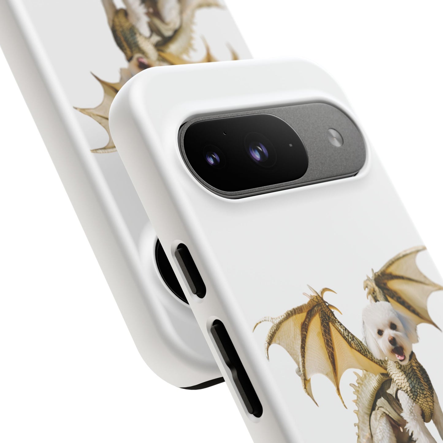 Cute Dragon Bichon Frisé Dog Phone Case - Tough and Stylish Pet-Themed Cover