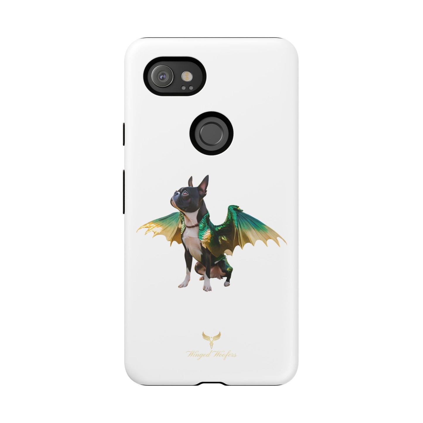 Fantasy Boston Terrier Dog Case - Tough Pet Protection with Wings Design