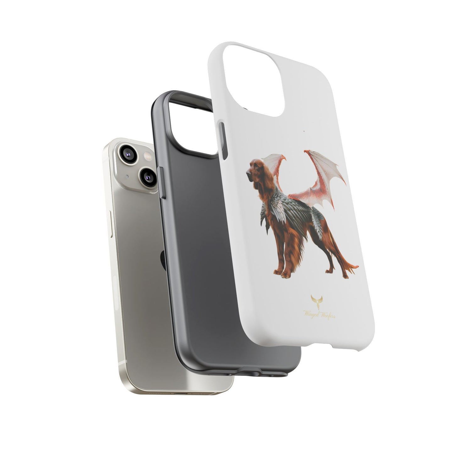 Fantasy Irish Setter with Dragon Wings Phone Case - Tough Cases with Winged Dog Design