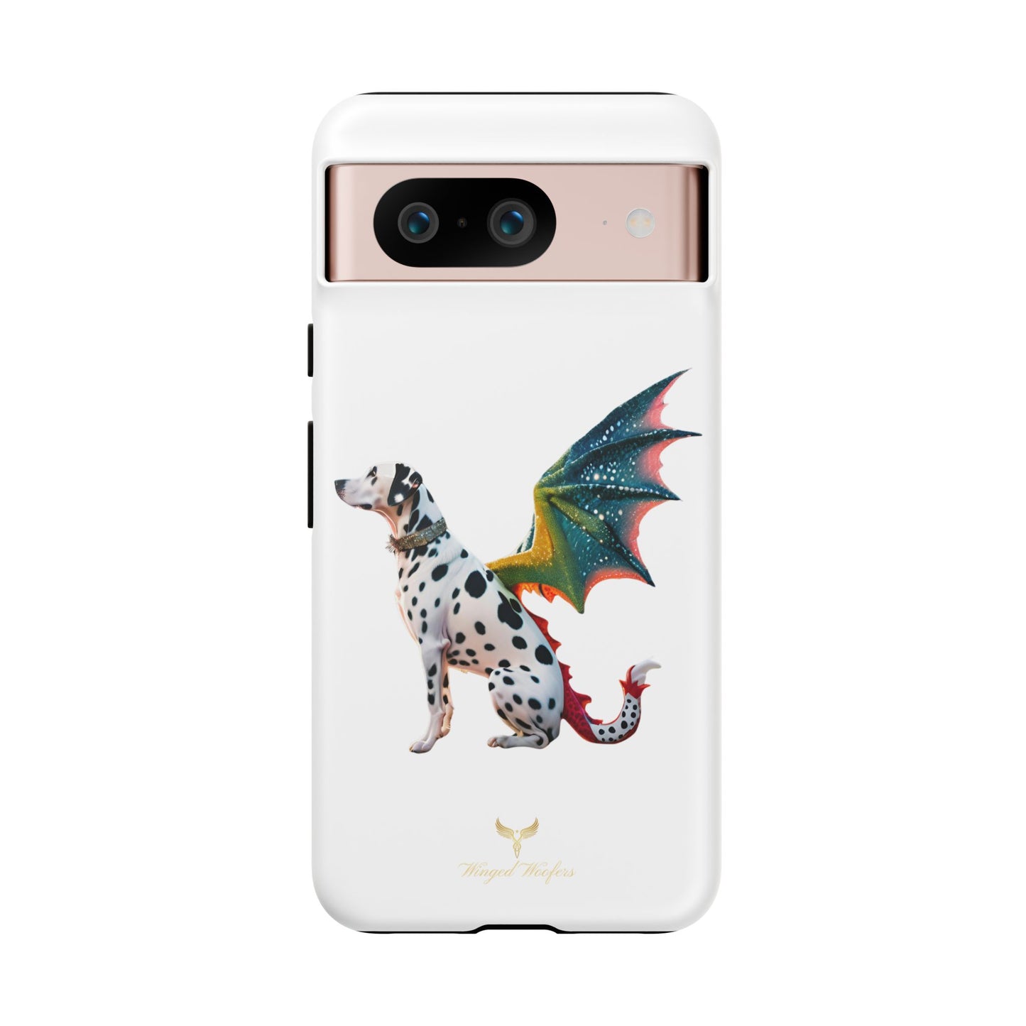 Whimsical Dog Art Phone Case – Tough Cases Featuring Dragon Dalmatian Design