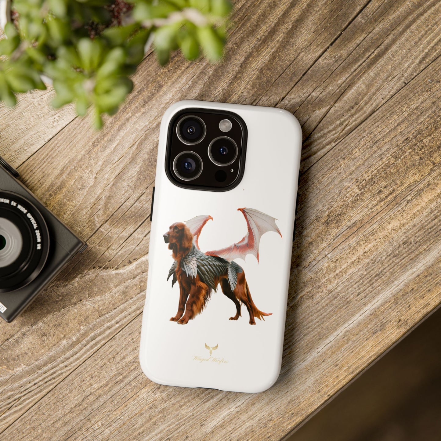 Fantasy Irish Setter with Dragon Wings Phone Case - Tough Cases with Winged Dog Design