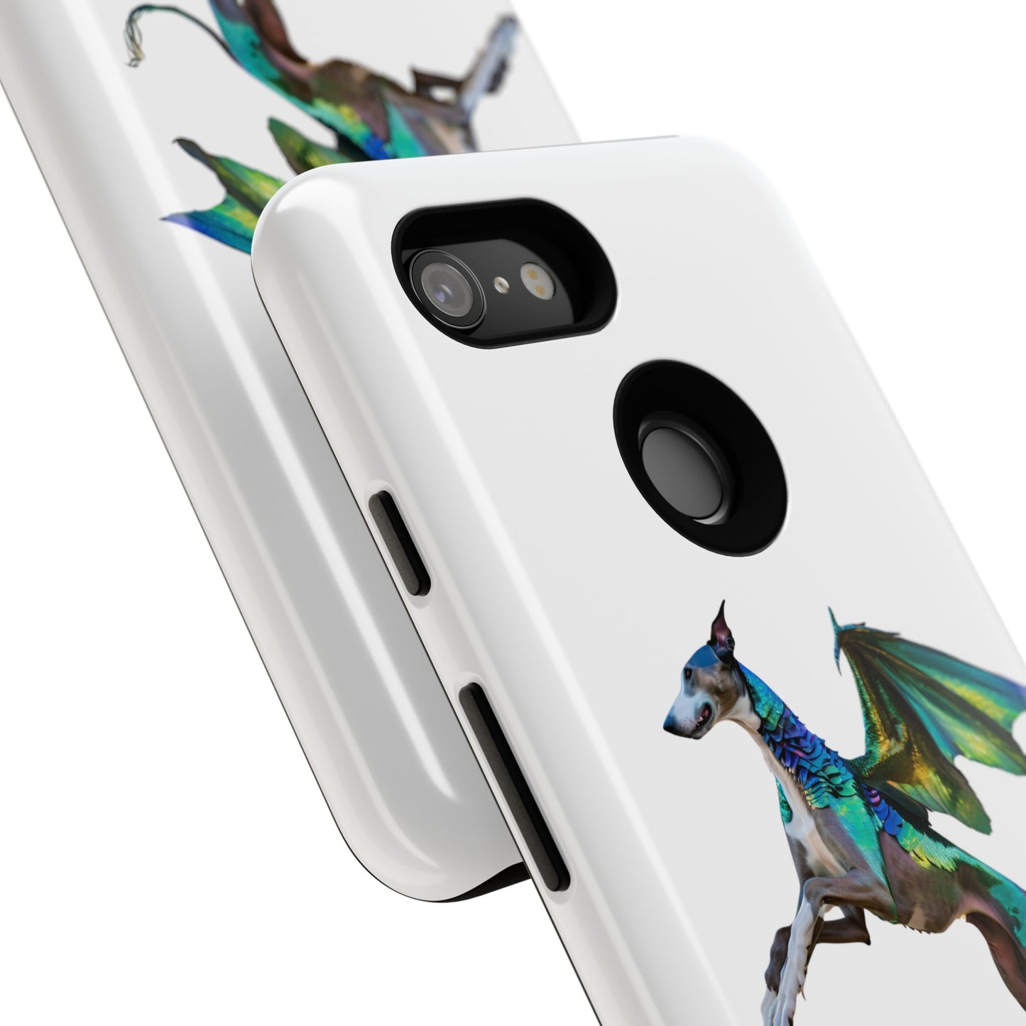 Fantasy Greyhound Dog Phone Case - Whimsical Winged Design for Pet Lovers