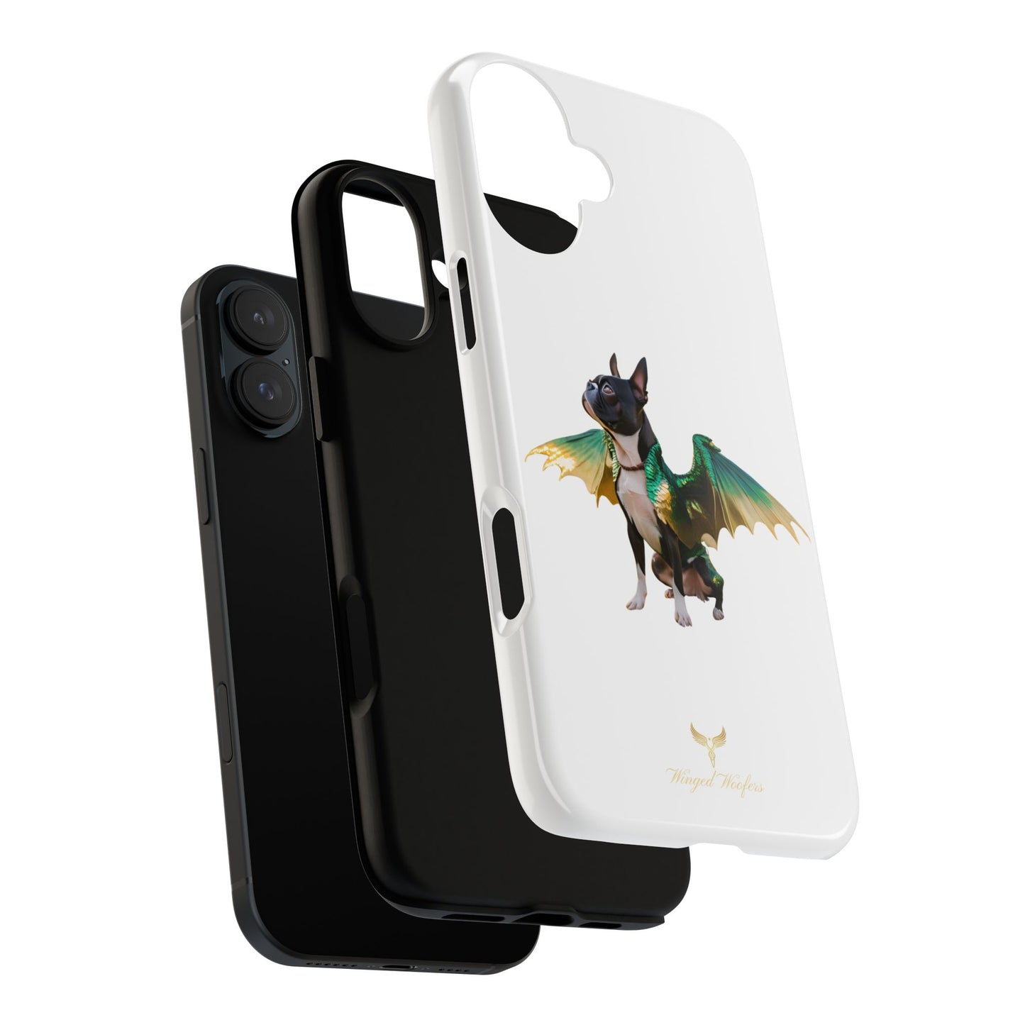 Fantasy Boston Terrier Dog Case - Tough Pet Protection with Wings Design