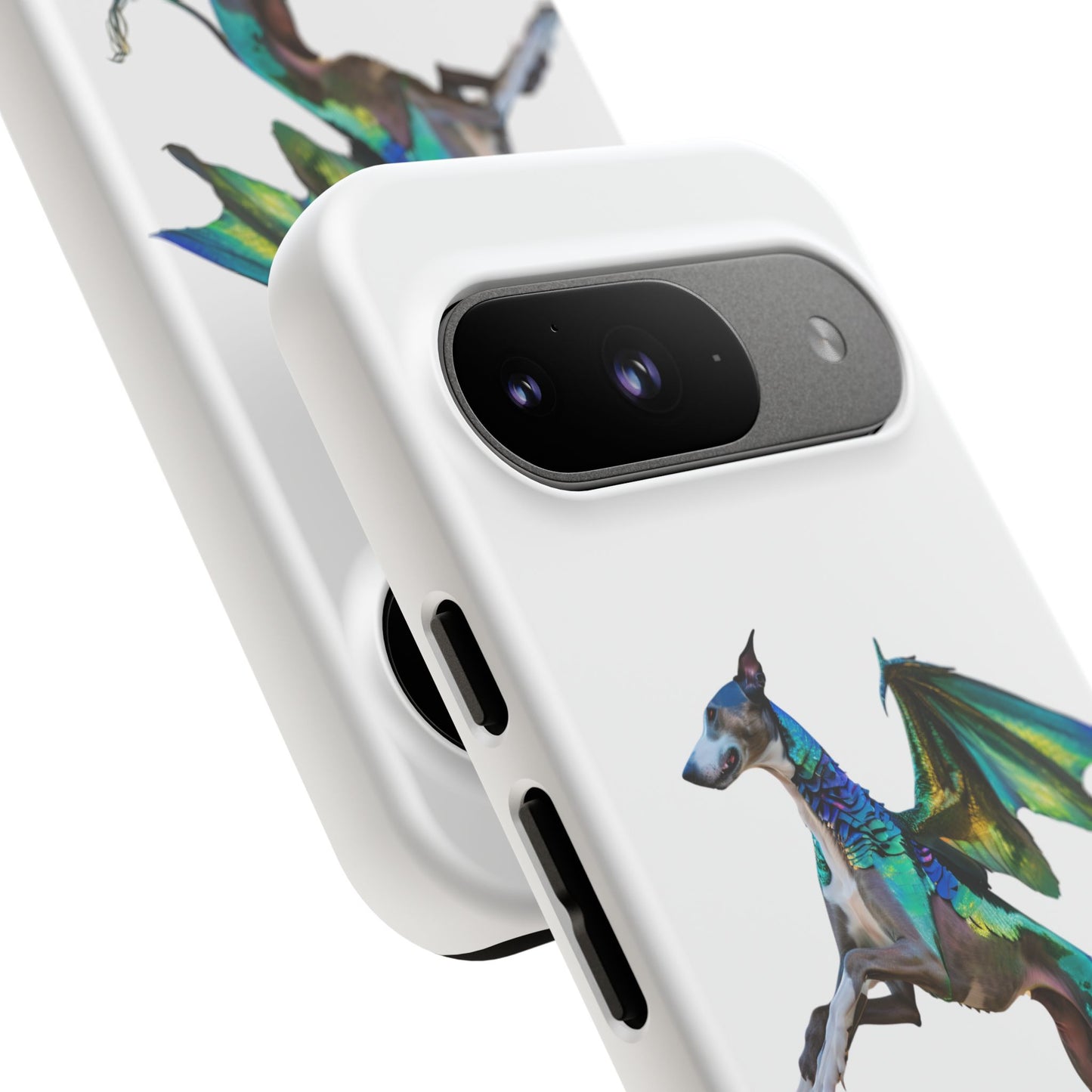 Fantasy Greyhound Dog Phone Case - Whimsical Winged Design for Pet Lovers