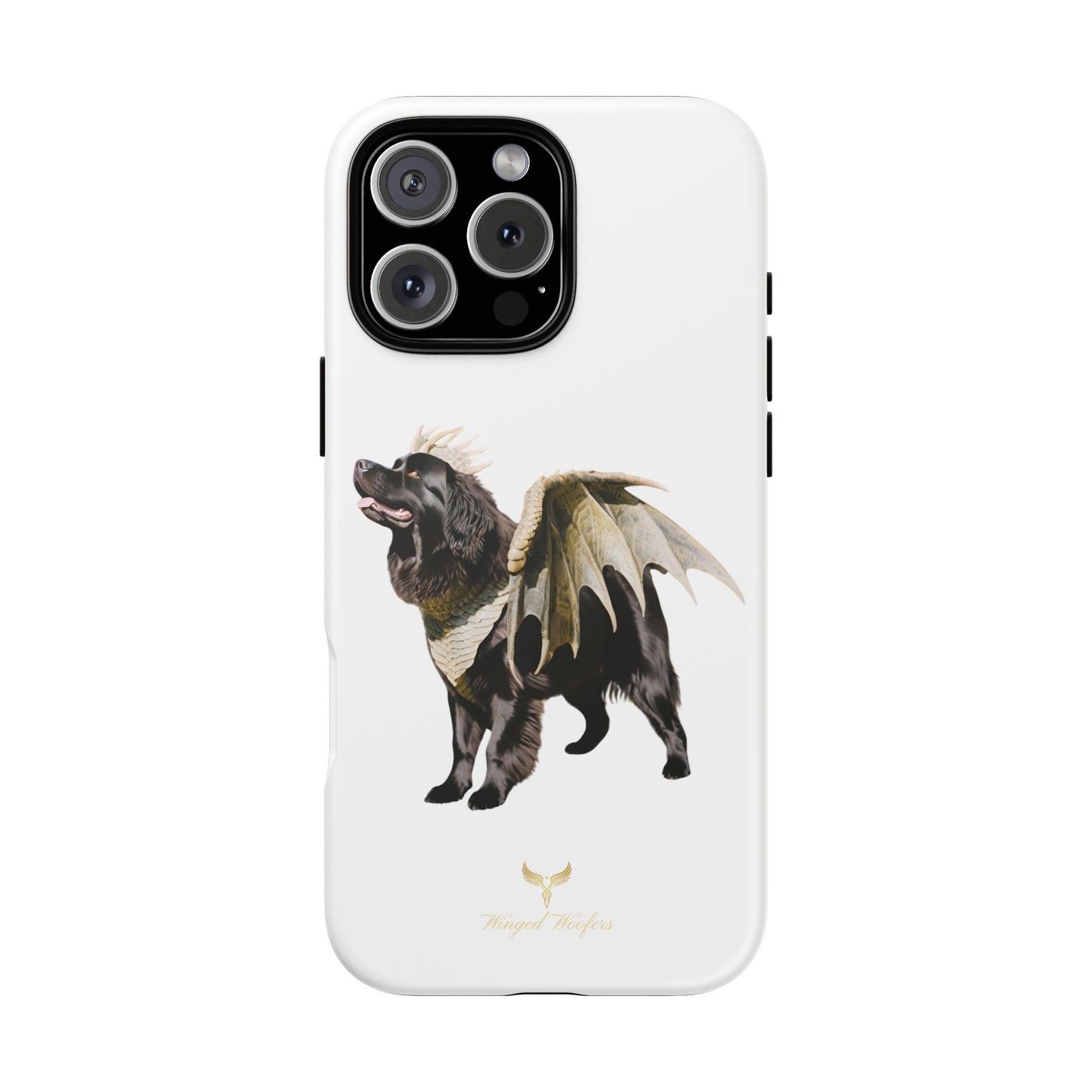 Magical Newfoundland Dog Phone Case - Tough & Stylish Cover with Winged Canine Design