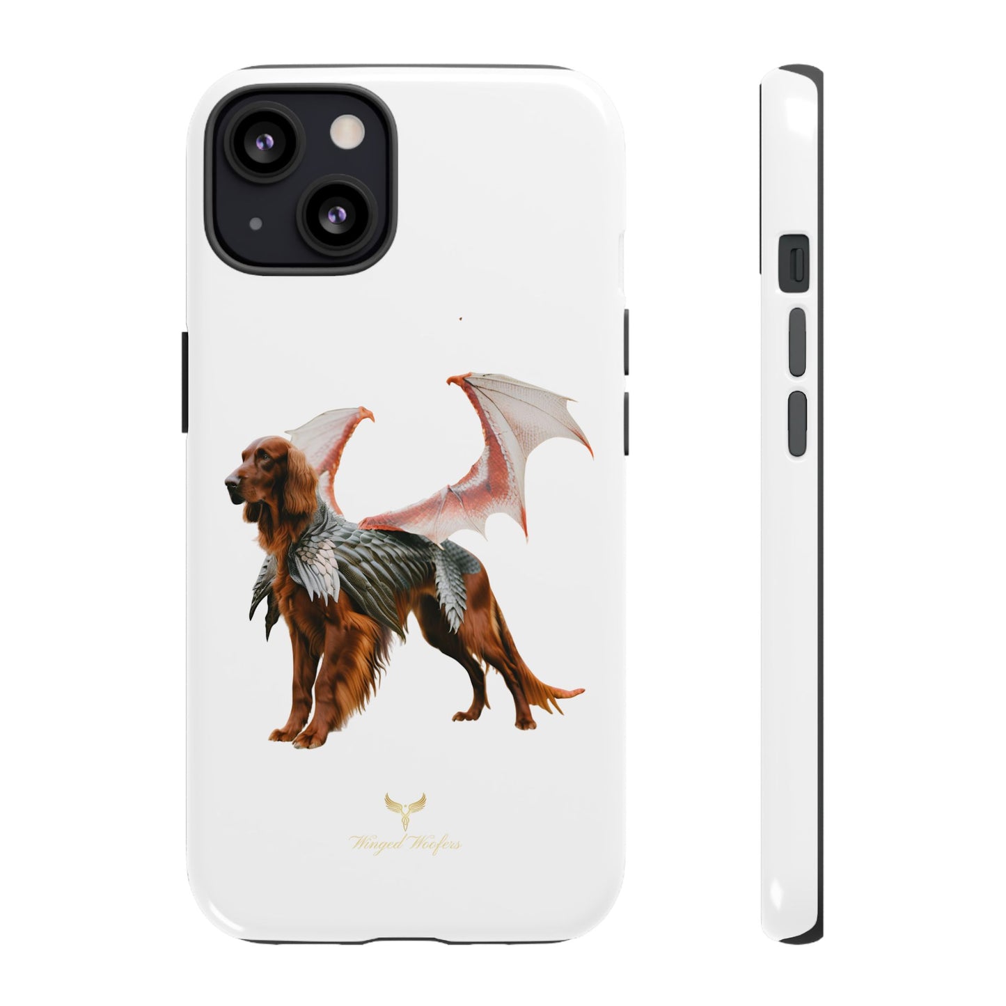 Fantasy Irish Setter with Dragon Wings Phone Case - Tough Cases with Winged Dog Design