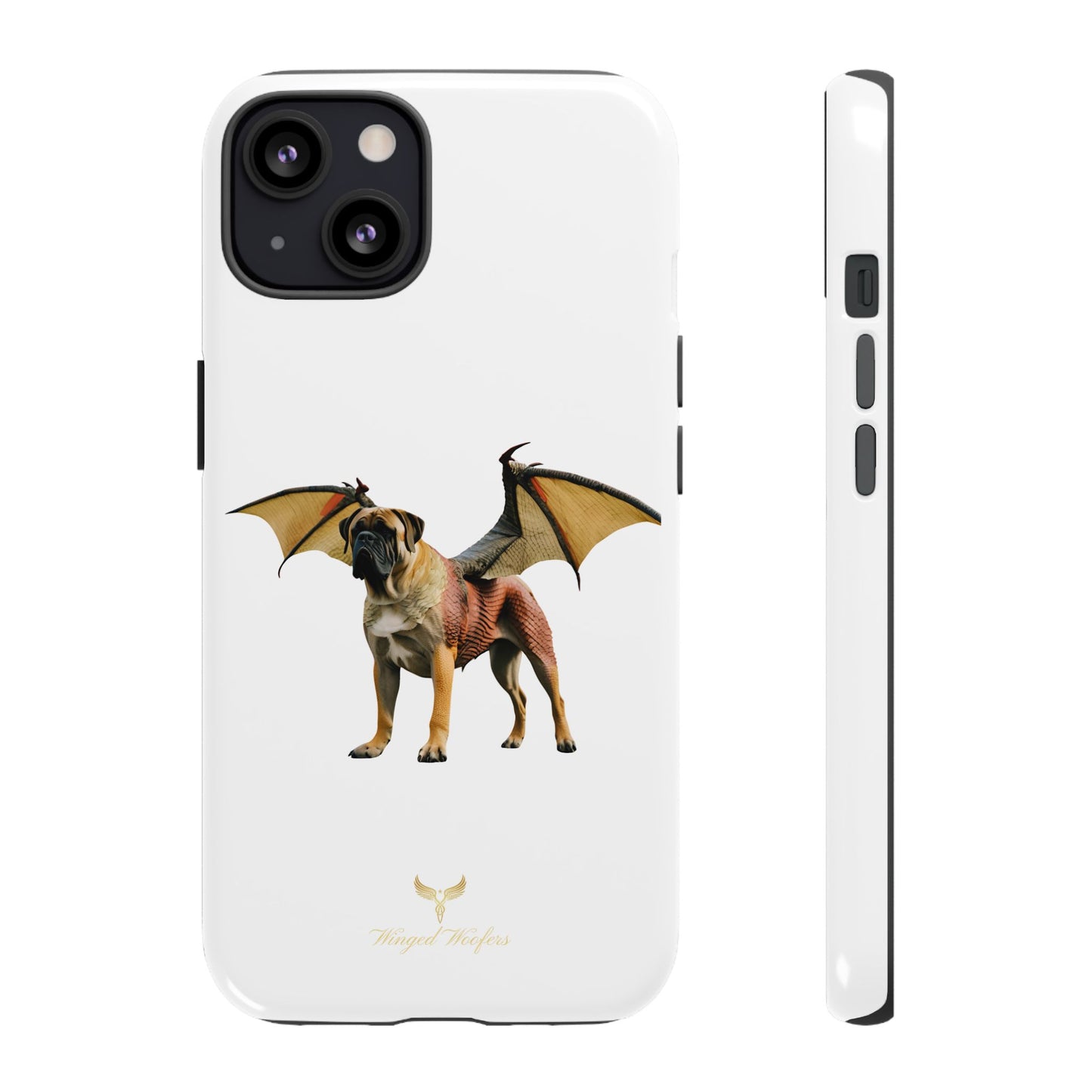 Fantasy Bullmastiff Dog Dragon Phone Case - Tough Cases with Winged Design