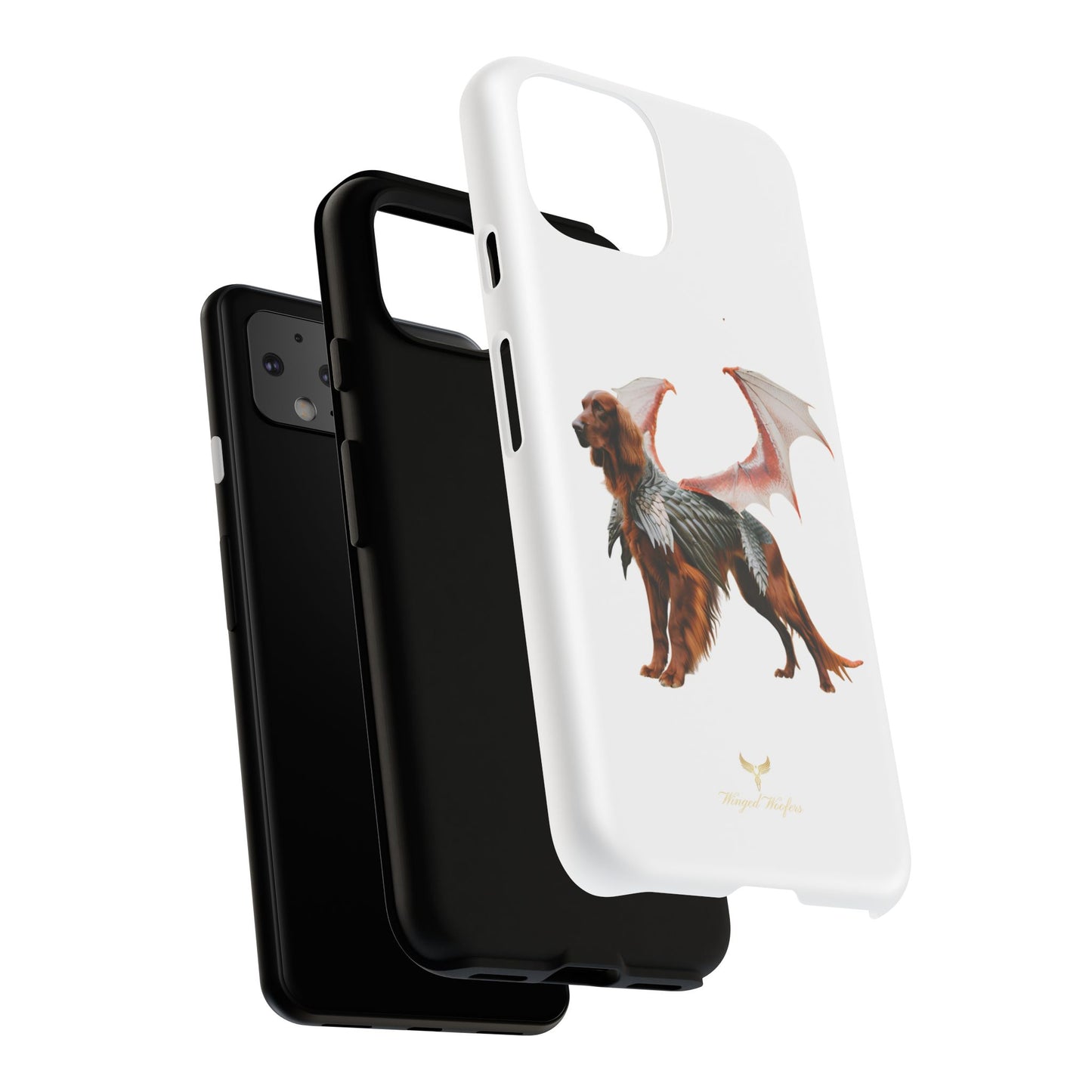 Fantasy Irish Setter with Dragon Wings Phone Case - Tough Cases with Winged Dog Design