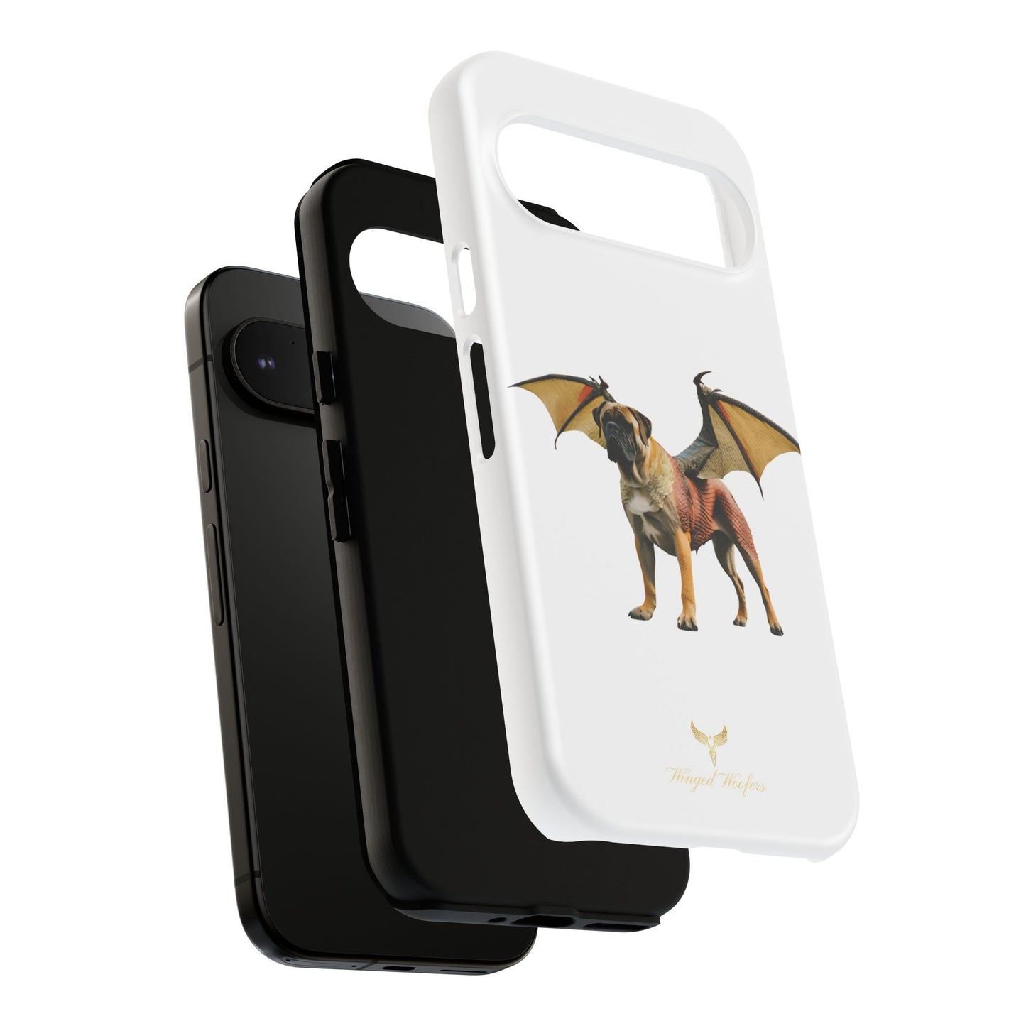 Fantasy Bullmastiff Dog Dragon Phone Case - Tough Cases with Winged Design