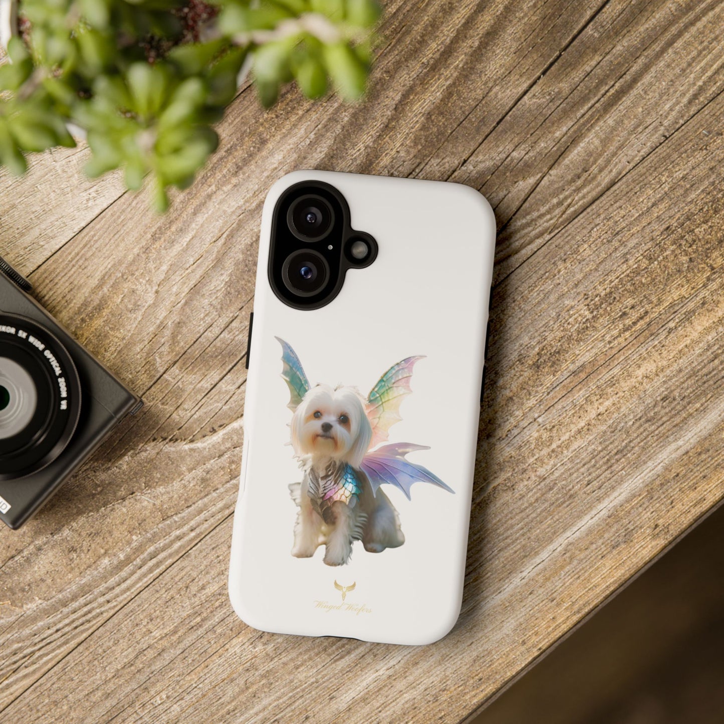 Maltese Dog with Wings Tough Phone Cases