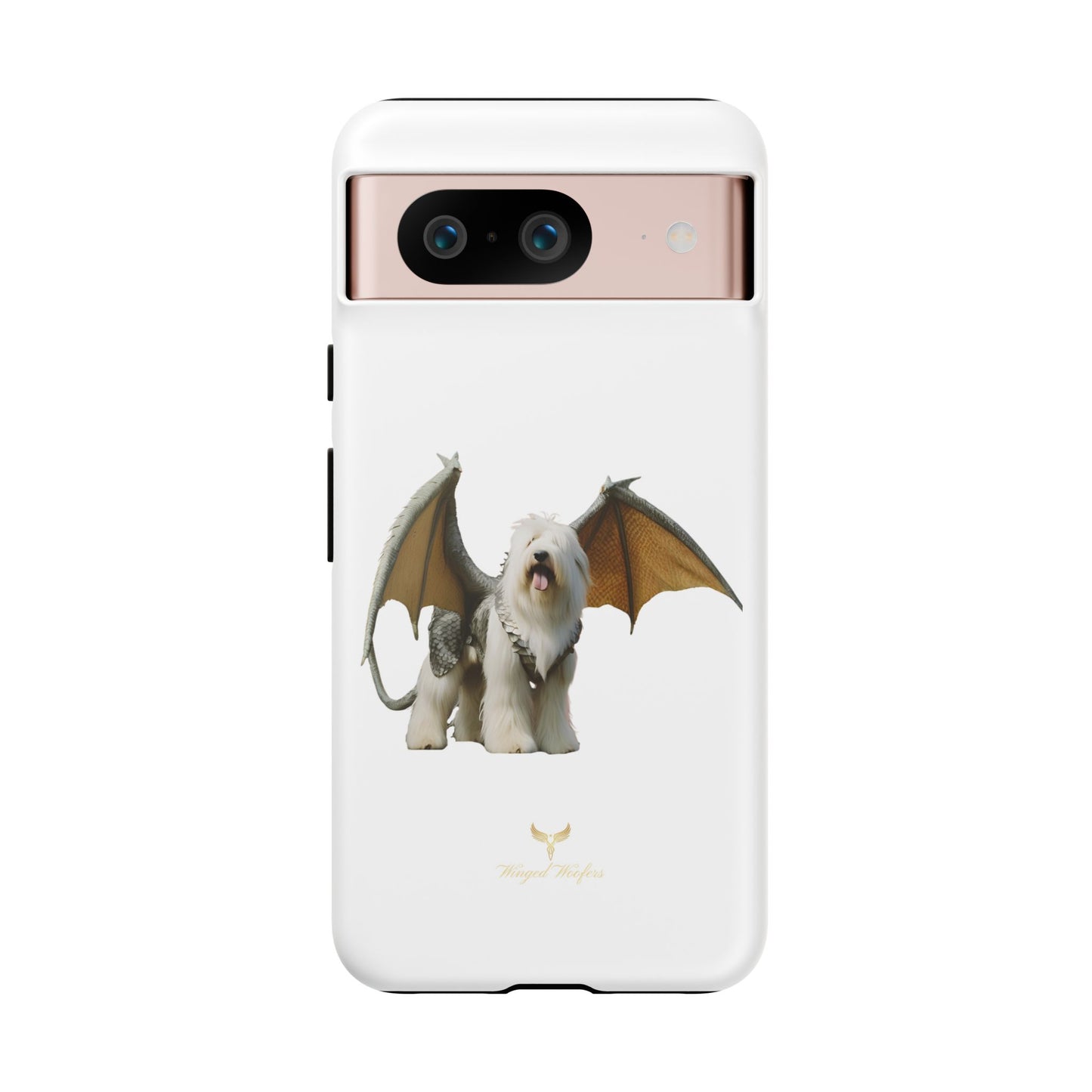 Fantasy Old English Sheepdog Phone Case - Tough Cases with Unique Dragon Wings Design