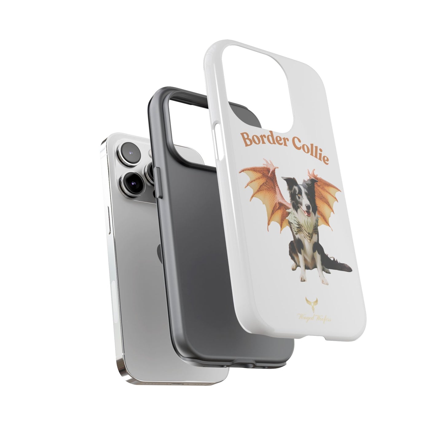 Border Collie Dragon Phone Case - Tough Cases for Dog Lovers