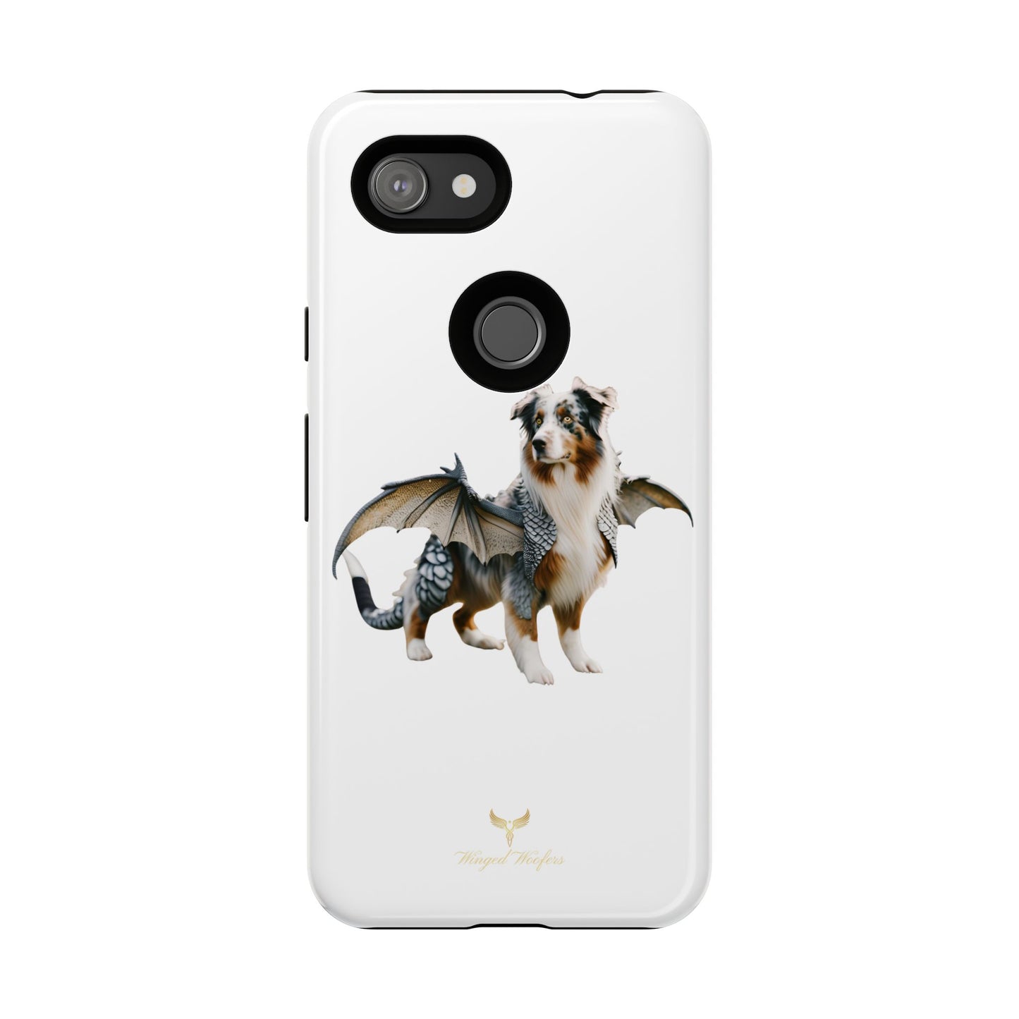 Fantasy Australian Shepherd Dog Phone Case with Wings - Tough Cases for Animal Lovers