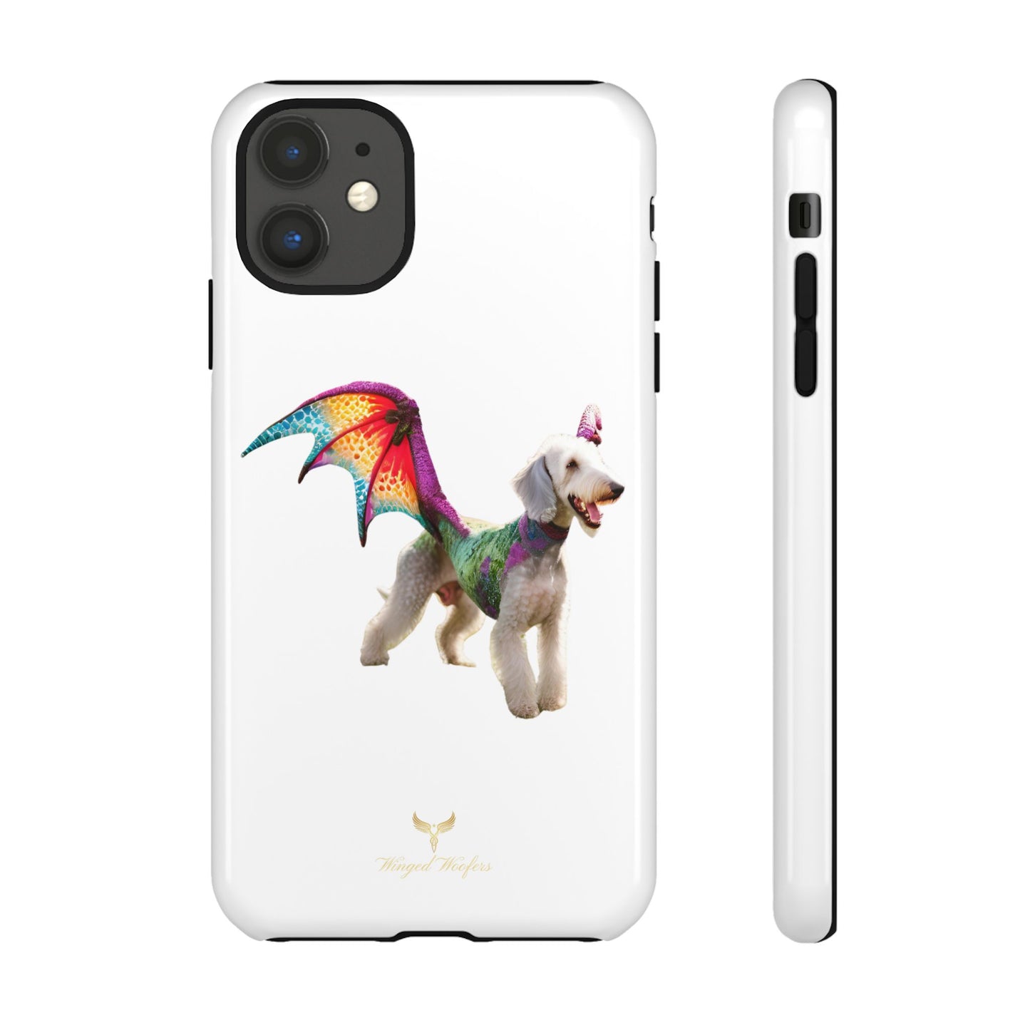 Mythical Bedlington Terrier with Wings Dog iPhone Case | Tough Cases for Pet Lovers