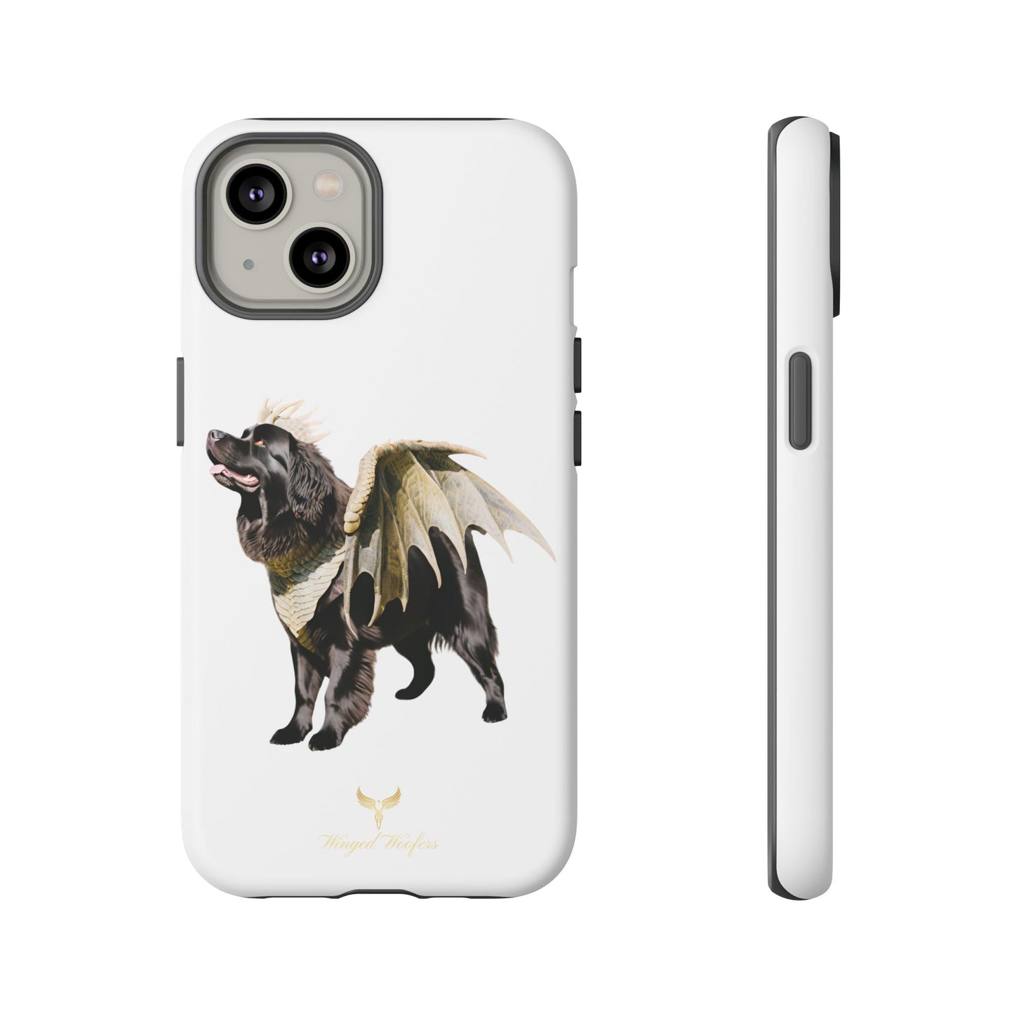 Magical Newfoundland Dog Phone Case - Tough & Stylish Cover with Winged Canine Design