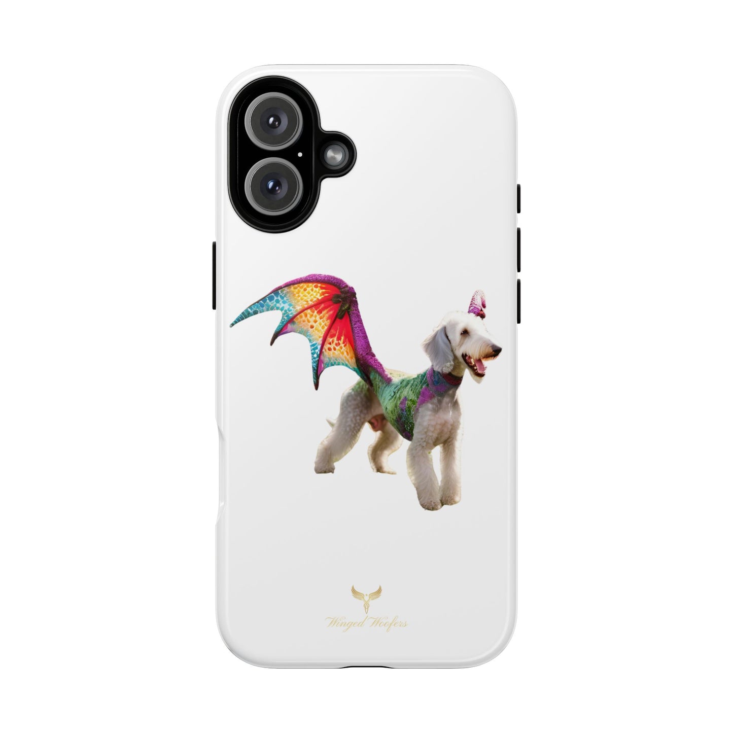 Mythical Bedlington Terrier with Wings Dog iPhone Case | Tough Cases for Pet Lovers