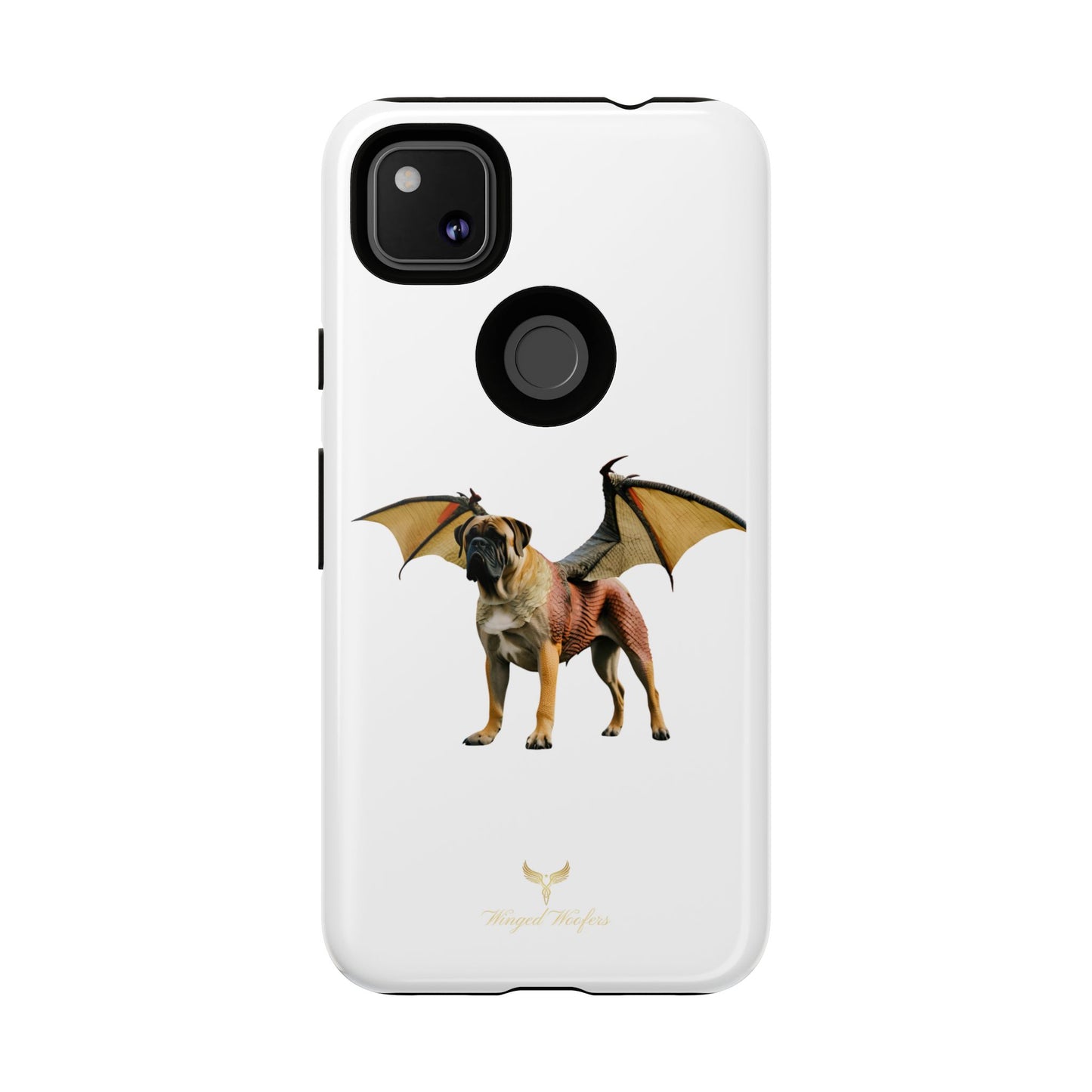 Fantasy Bullmastiff Dog Dragon Phone Case - Tough Cases with Winged Design