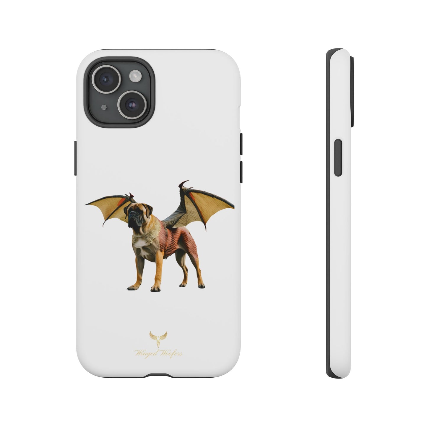 Fantasy Bullmastiff Dog Dragon Phone Case - Tough Cases with Winged Design