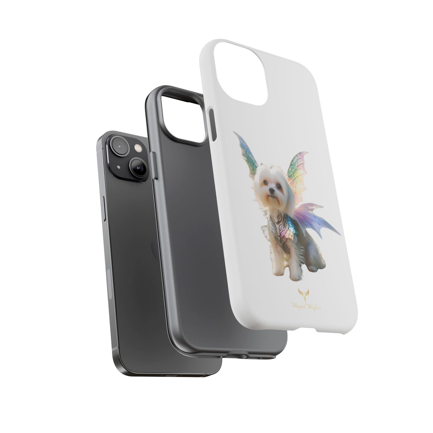 Maltese Dog with Wings Tough Phone Cases