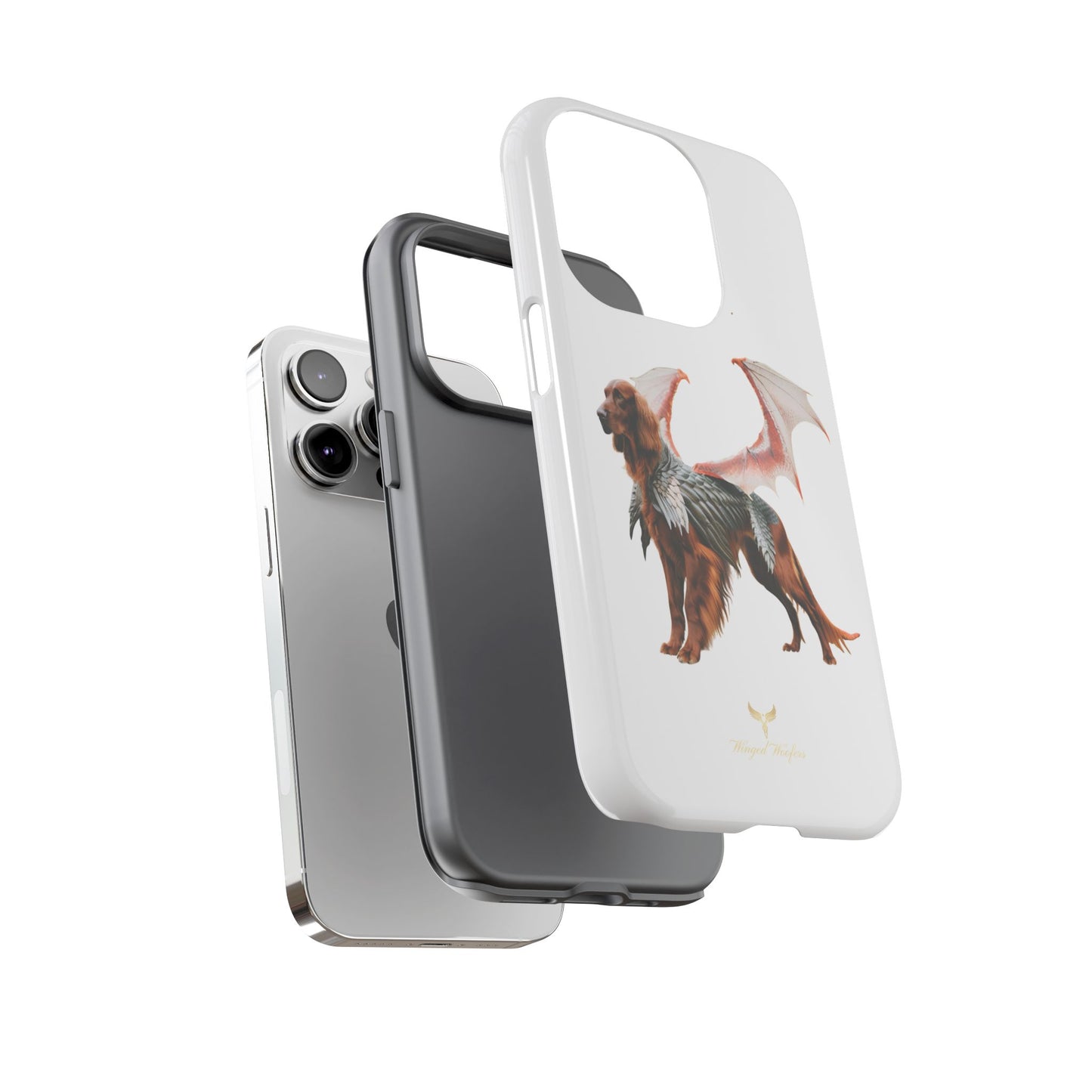 Fantasy Irish Setter with Dragon Wings Phone Case - Tough Cases with Winged Dog Design