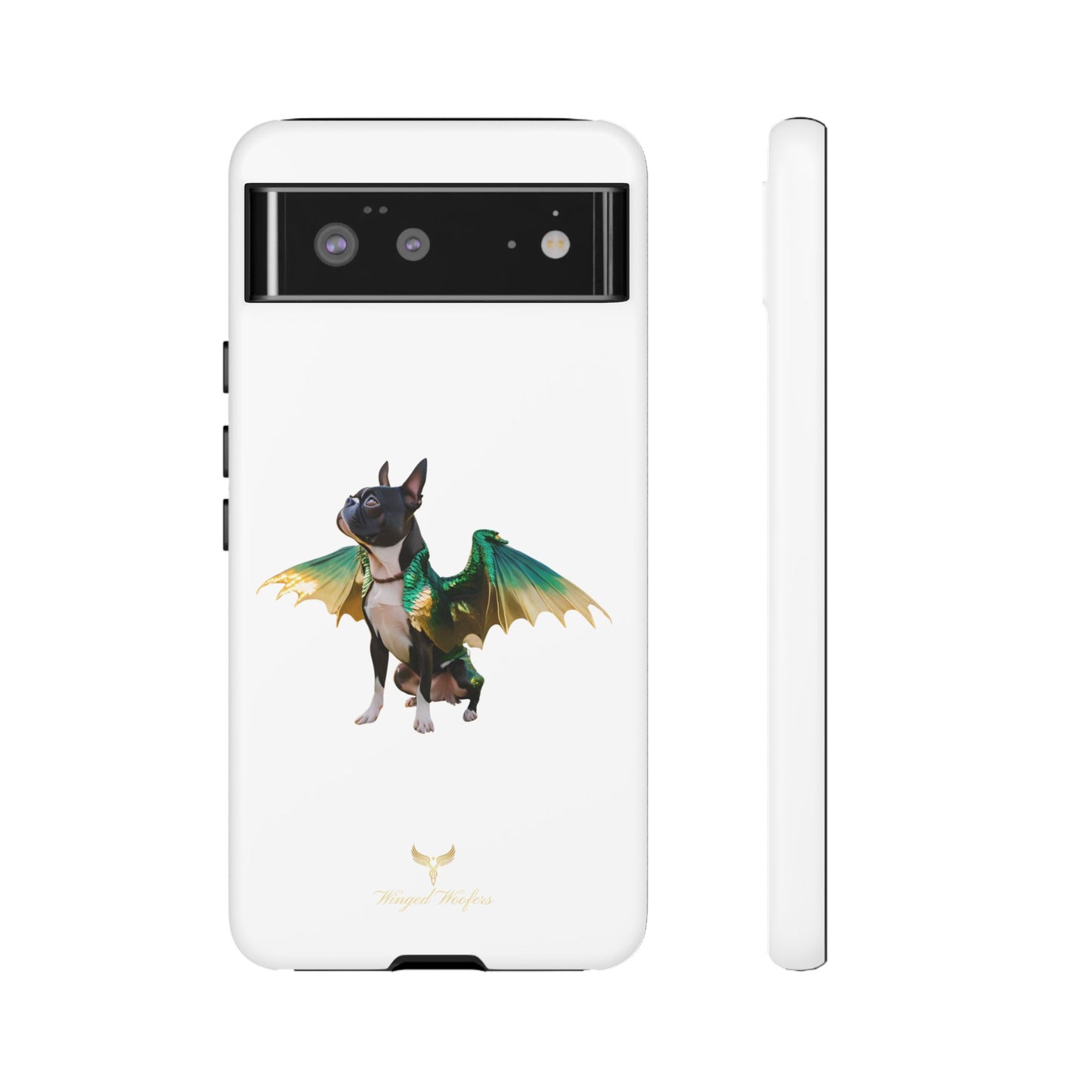 Fantasy Boston Terrier Dog Case - Tough Pet Protection with Wings Design