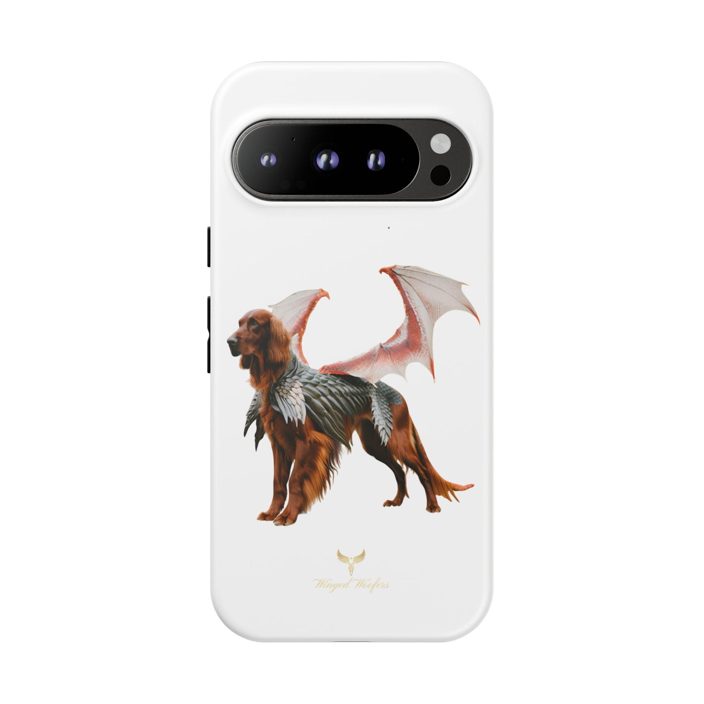 Fantasy Irish Setter with Dragon Wings Phone Case - Tough Cases with Winged Dog Design