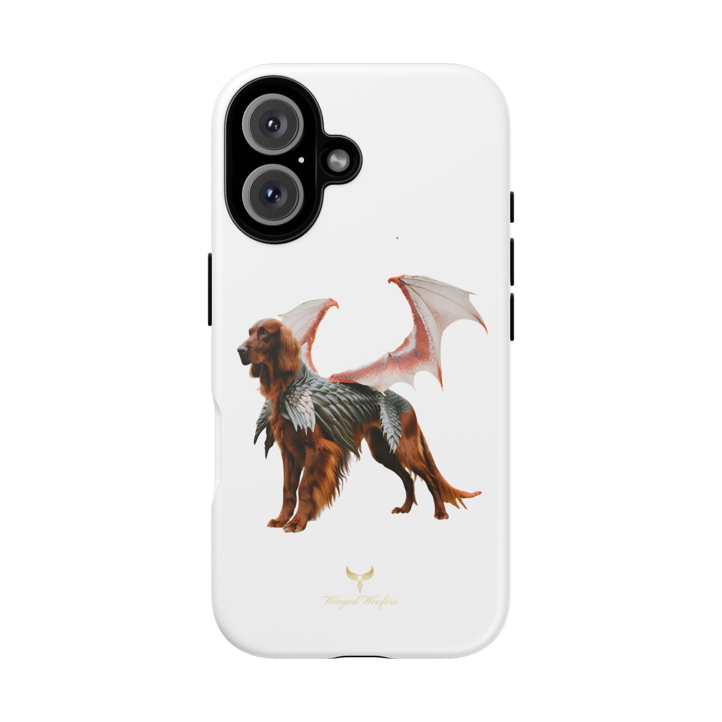 Fantasy Irish Setter with Dragon Wings Phone Case - Tough Cases with Winged Dog Design