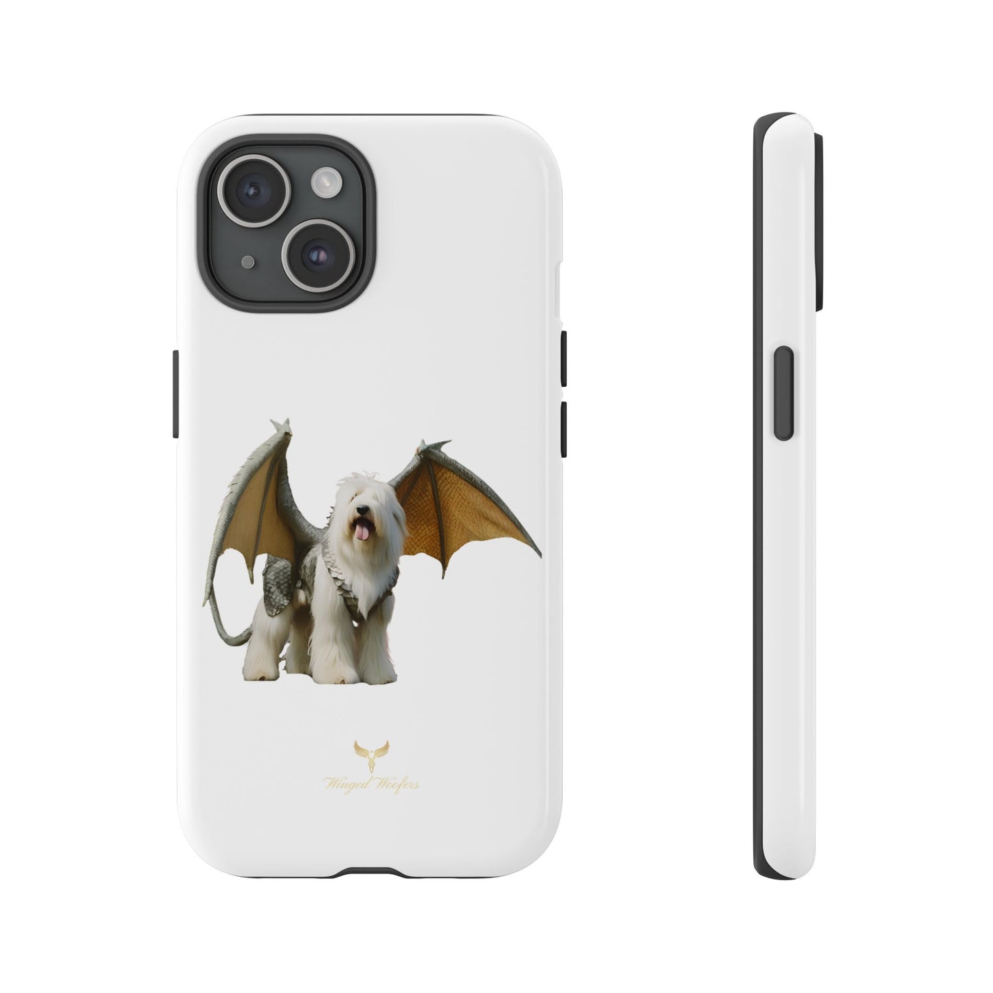 Fantasy Old English Sheepdog Phone Case - Tough Cases with Unique Dragon Wings Design