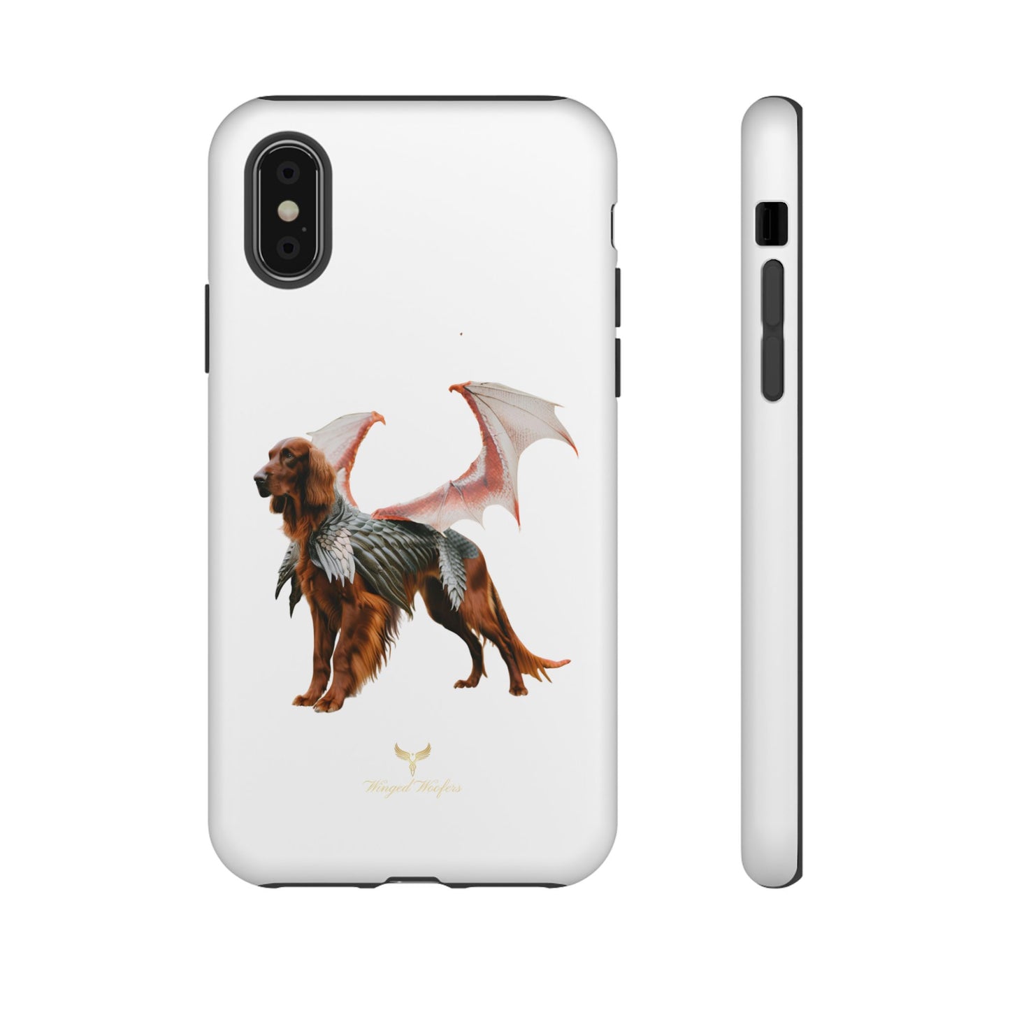 Fantasy Irish Setter with Dragon Wings Phone Case - Tough Cases with Winged Dog Design