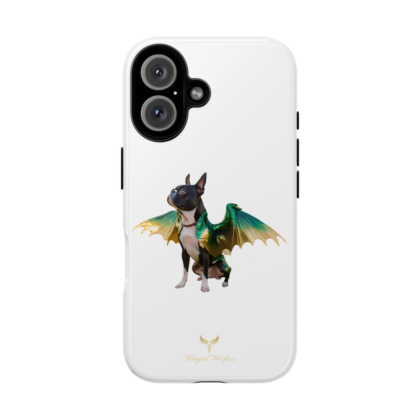 Fantasy Boston Terrier Dog Case - Tough Pet Protection with Wings Design