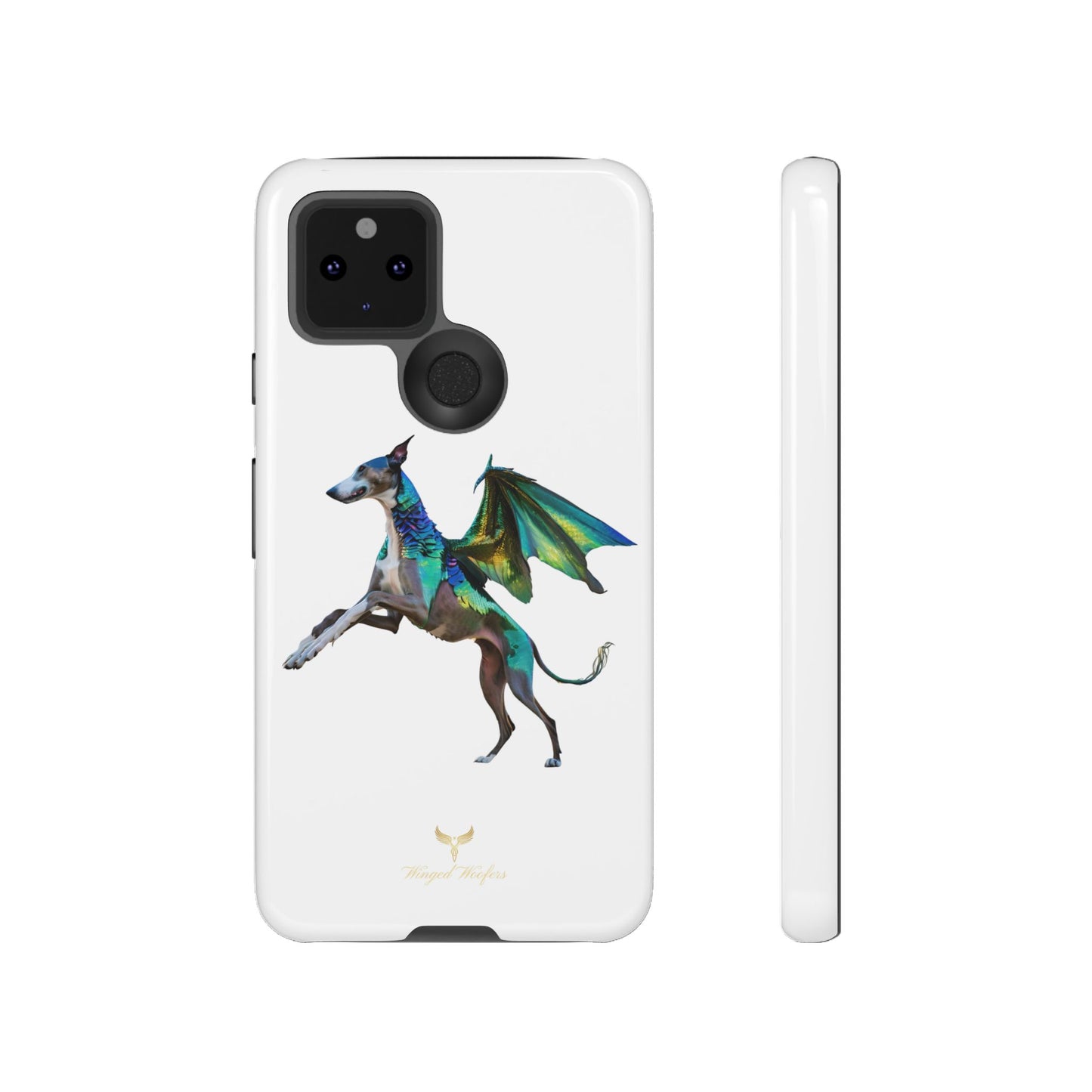 Fantasy Greyhound Dog Phone Case - Whimsical Winged Design for Pet Lovers