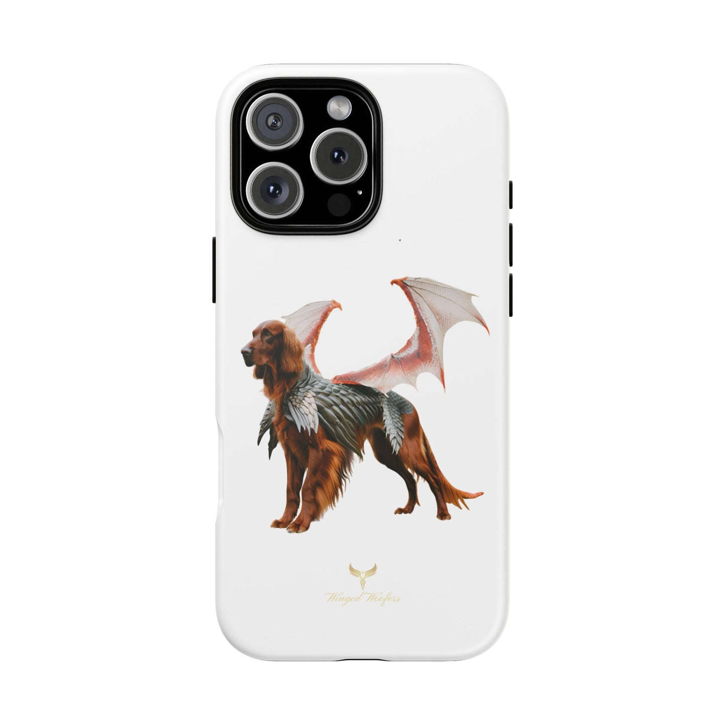 Fantasy Irish Setter with Dragon Wings Phone Case - Tough Cases with Winged Dog Design