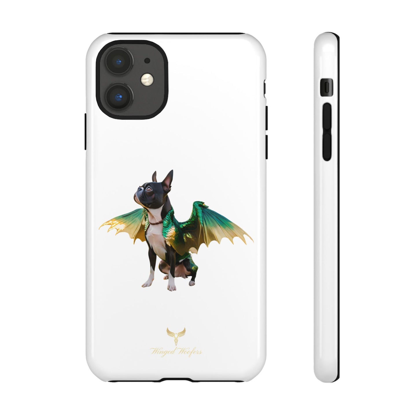 Fantasy Boston Terrier Dog Case - Tough Pet Protection with Wings Design