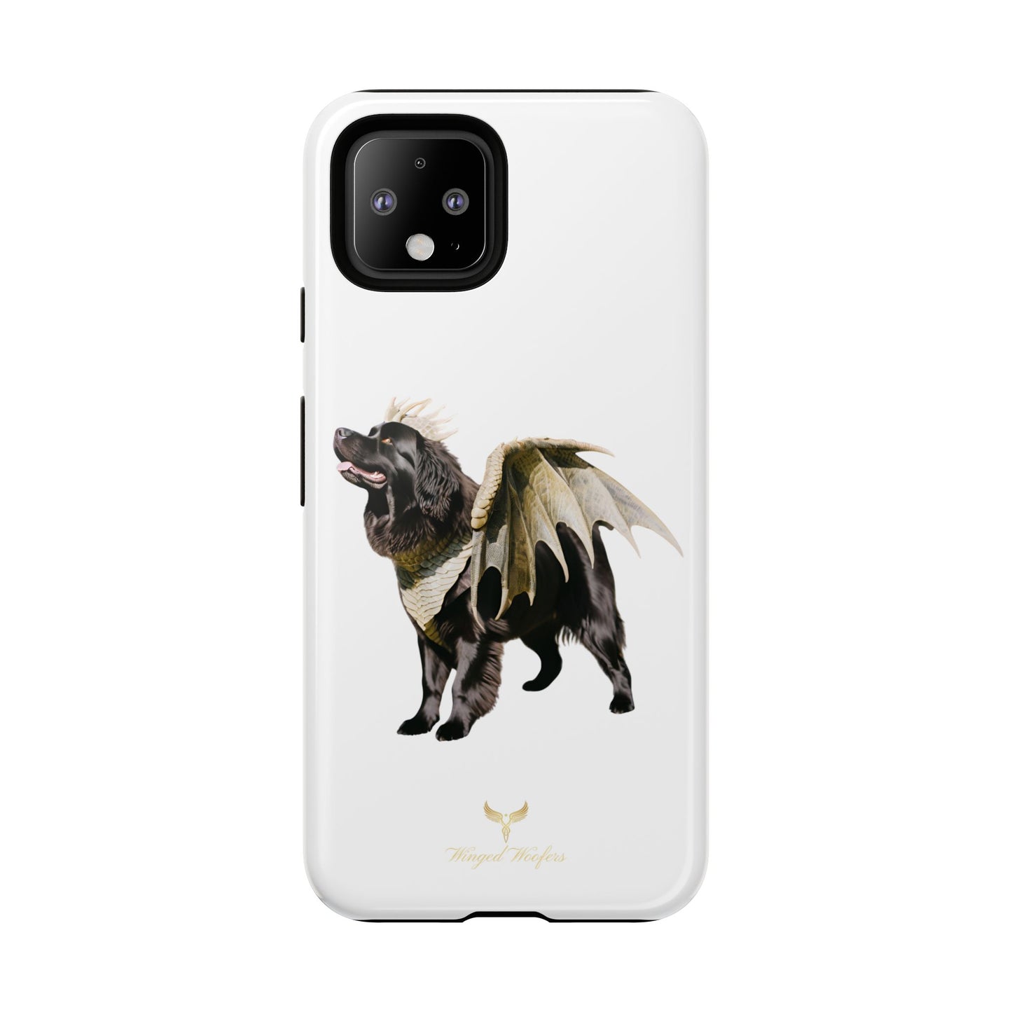 Magical Newfoundland Dog Phone Case - Tough & Stylish Cover with Winged Canine Design