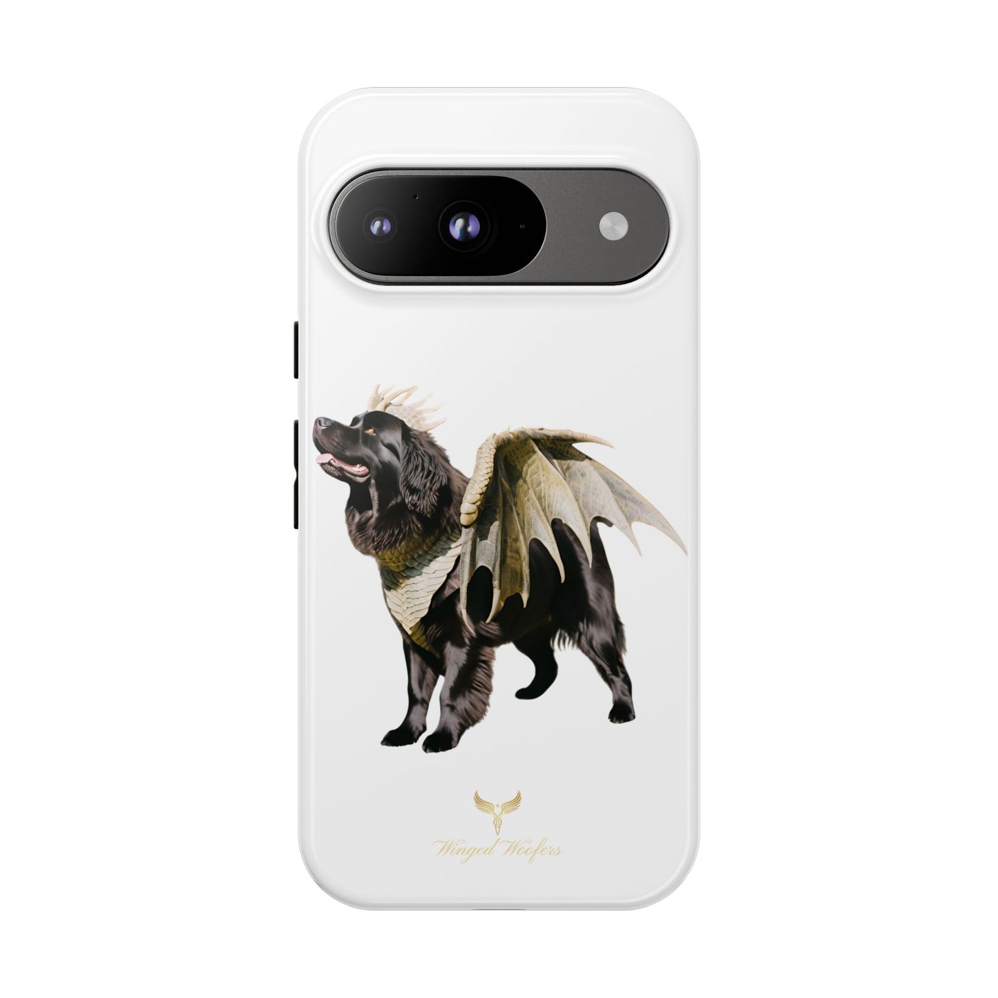 Magical Newfoundland Dog Phone Case - Tough & Stylish Cover with Winged Canine Design