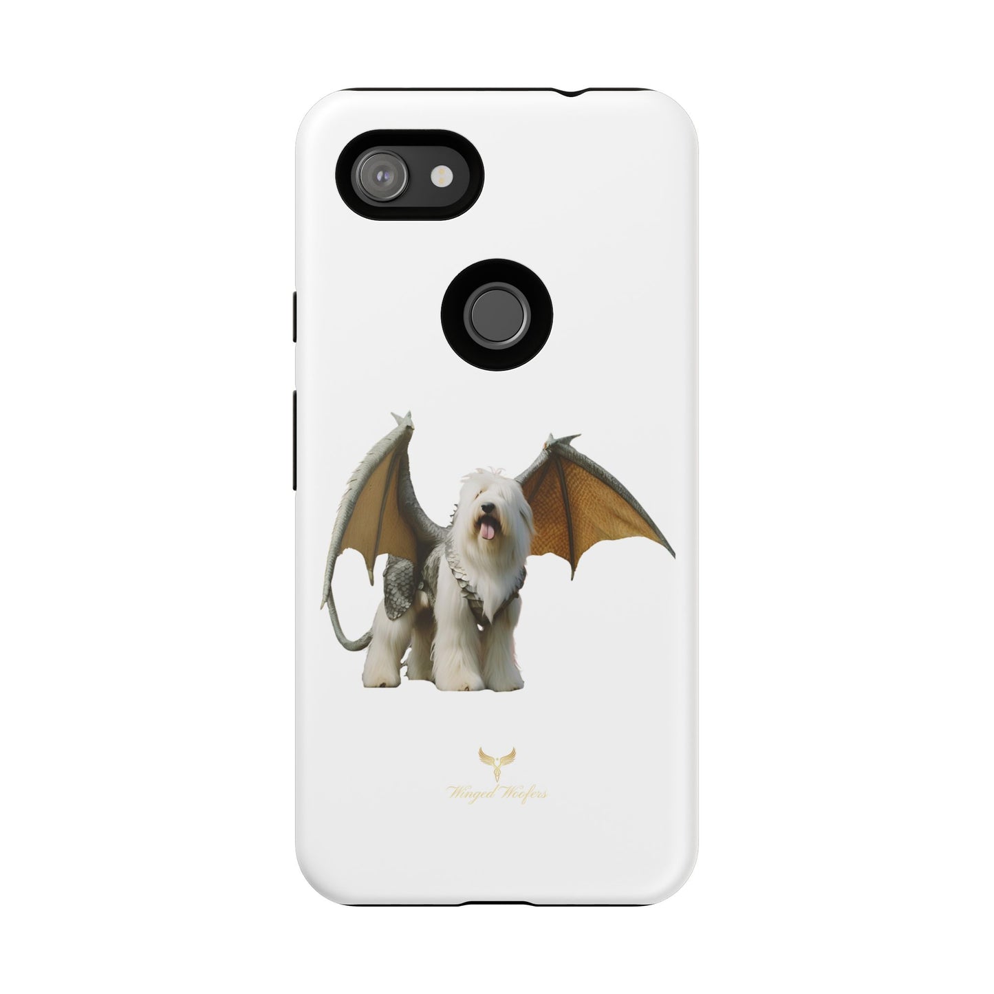 Fantasy Old English Sheepdog Phone Case - Tough Cases with Unique Dragon Wings Design