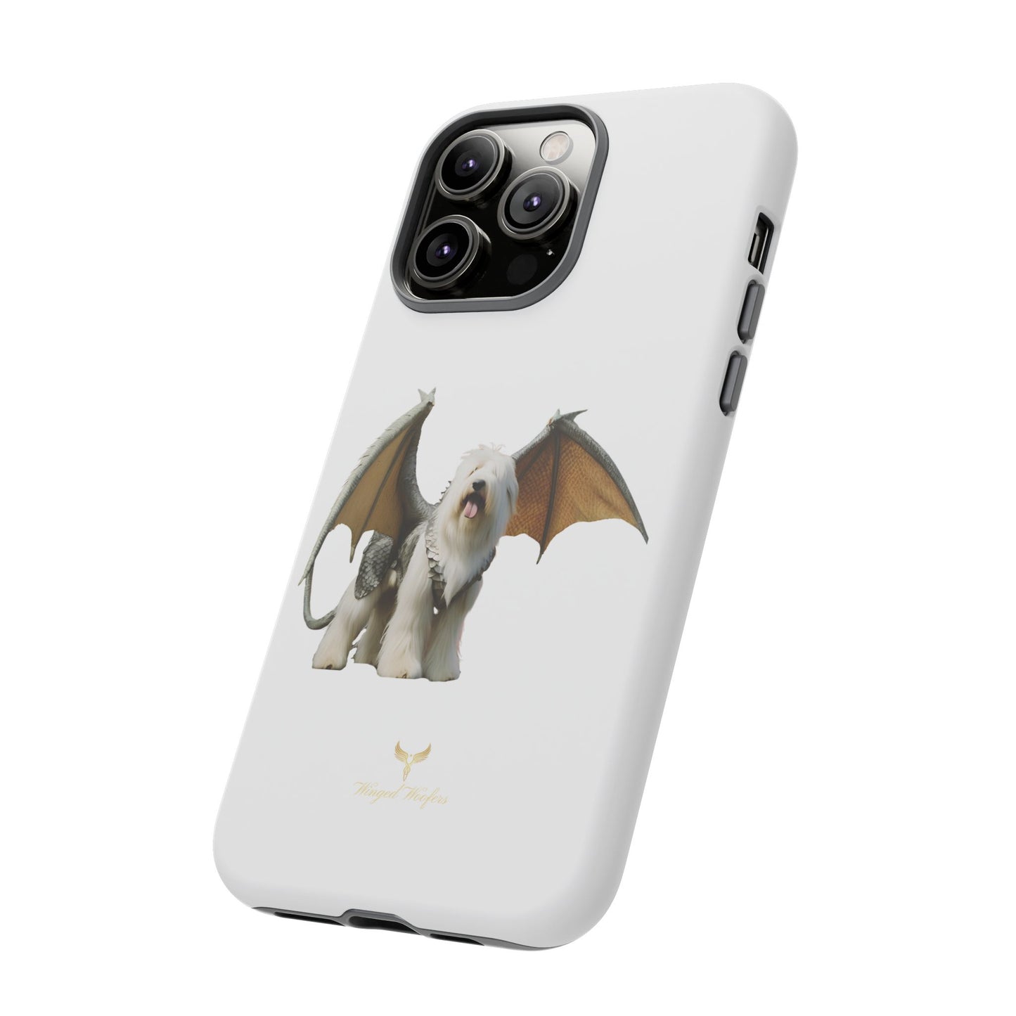 Fantasy Old English Sheepdog Phone Case - Tough Cases with Unique Dragon Wings Design