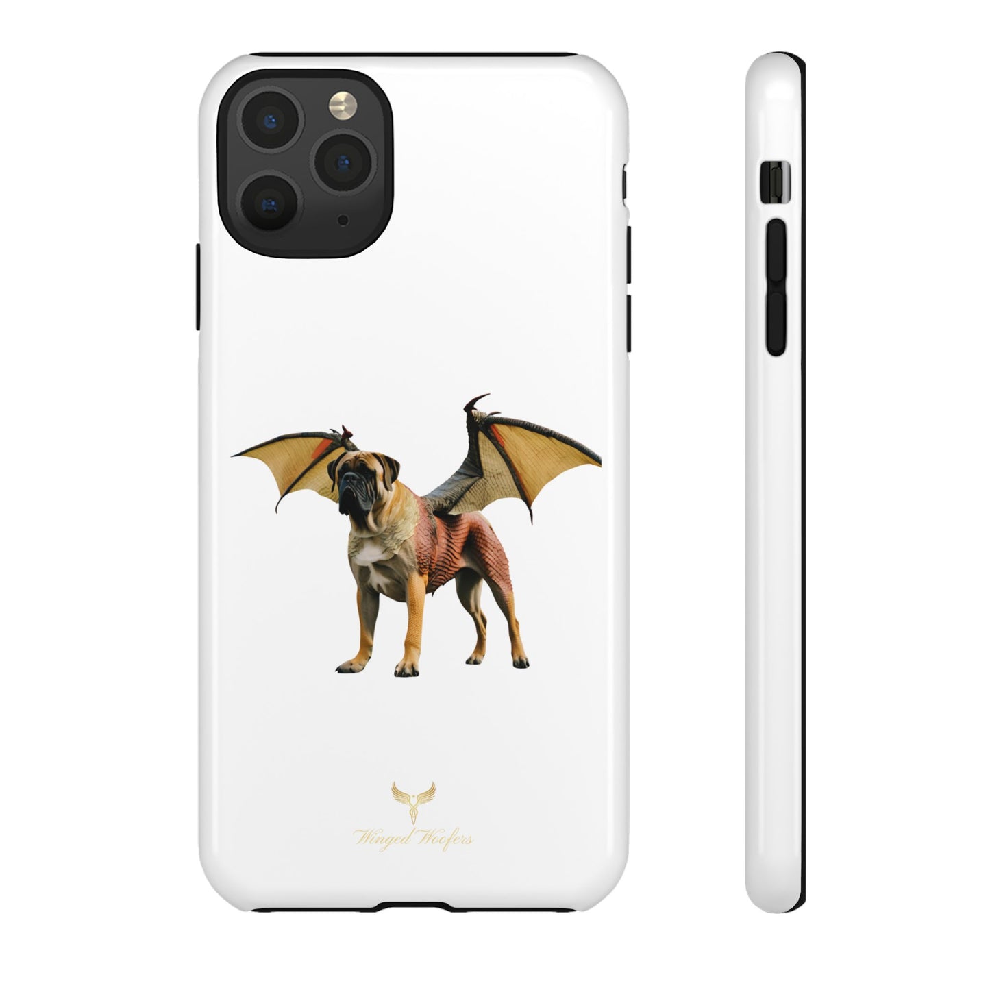 Fantasy Bullmastiff Dog Dragon Phone Case - Tough Cases with Winged Design