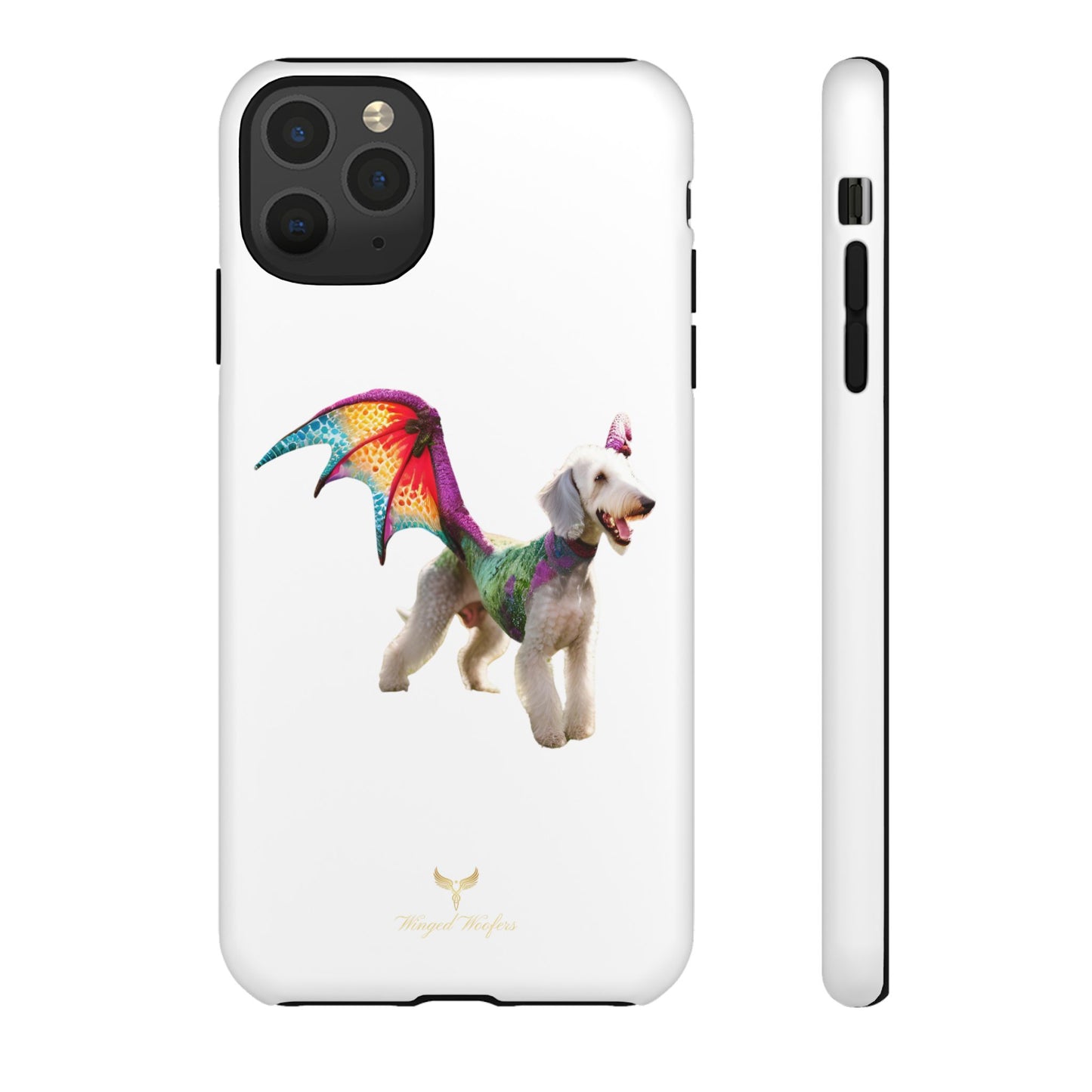 Mythical Bedlington Terrier with Wings Dog iPhone Case | Tough Cases for Pet Lovers