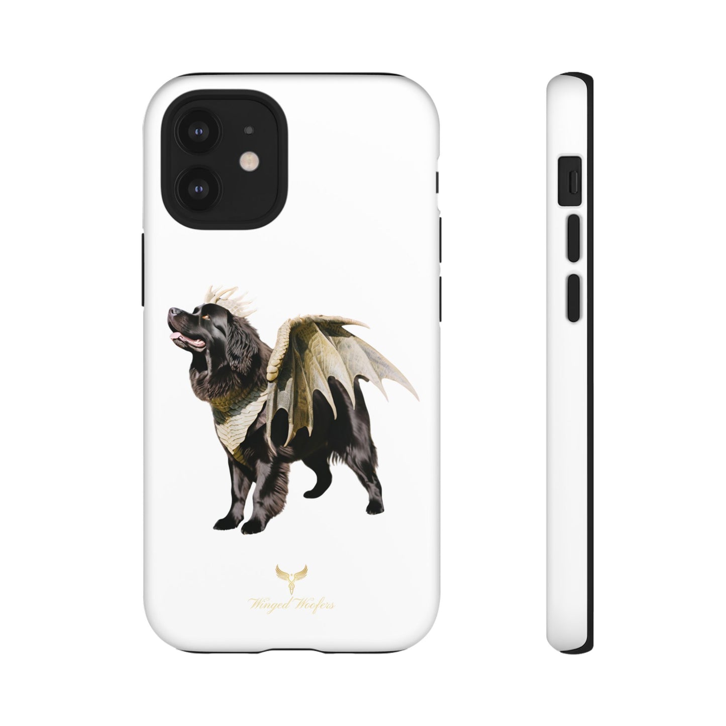 Magical Newfoundland Dog Phone Case - Tough & Stylish Cover with Winged Canine Design