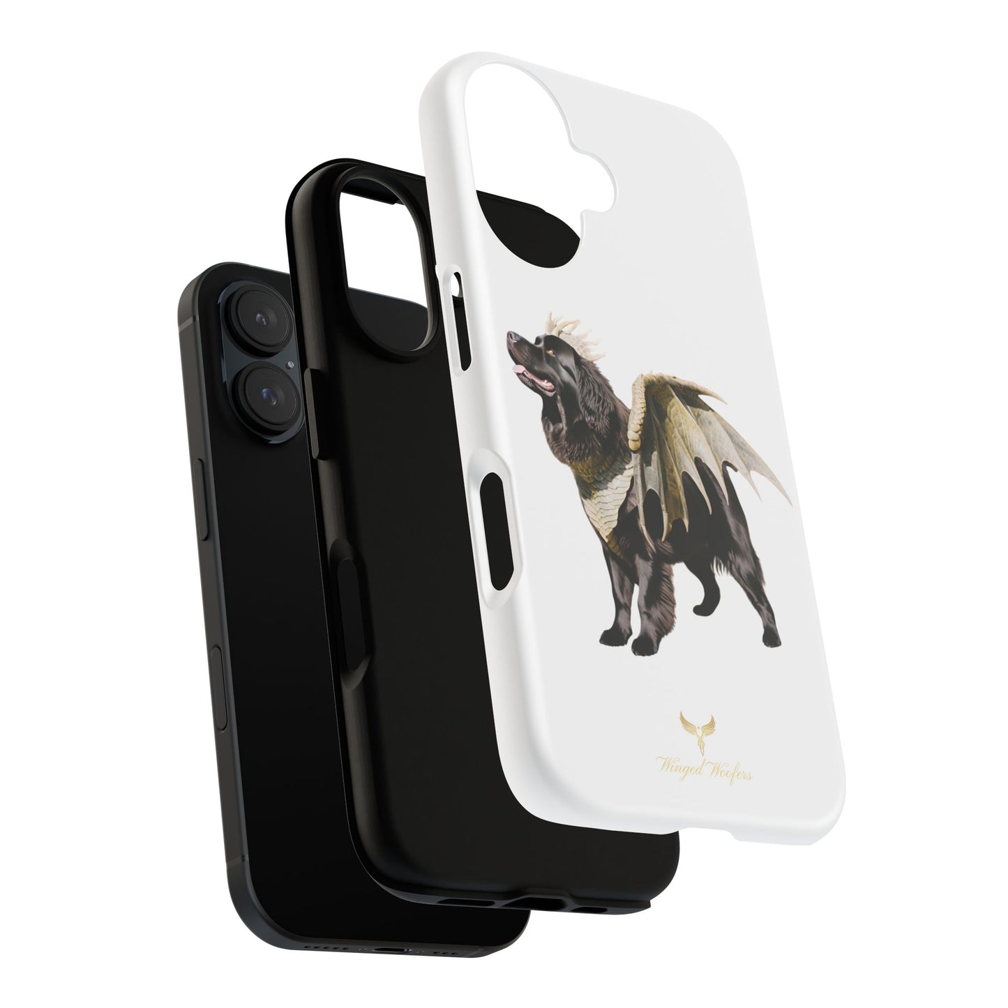 Magical Newfoundland Dog Phone Case - Tough & Stylish Cover with Winged Canine Design