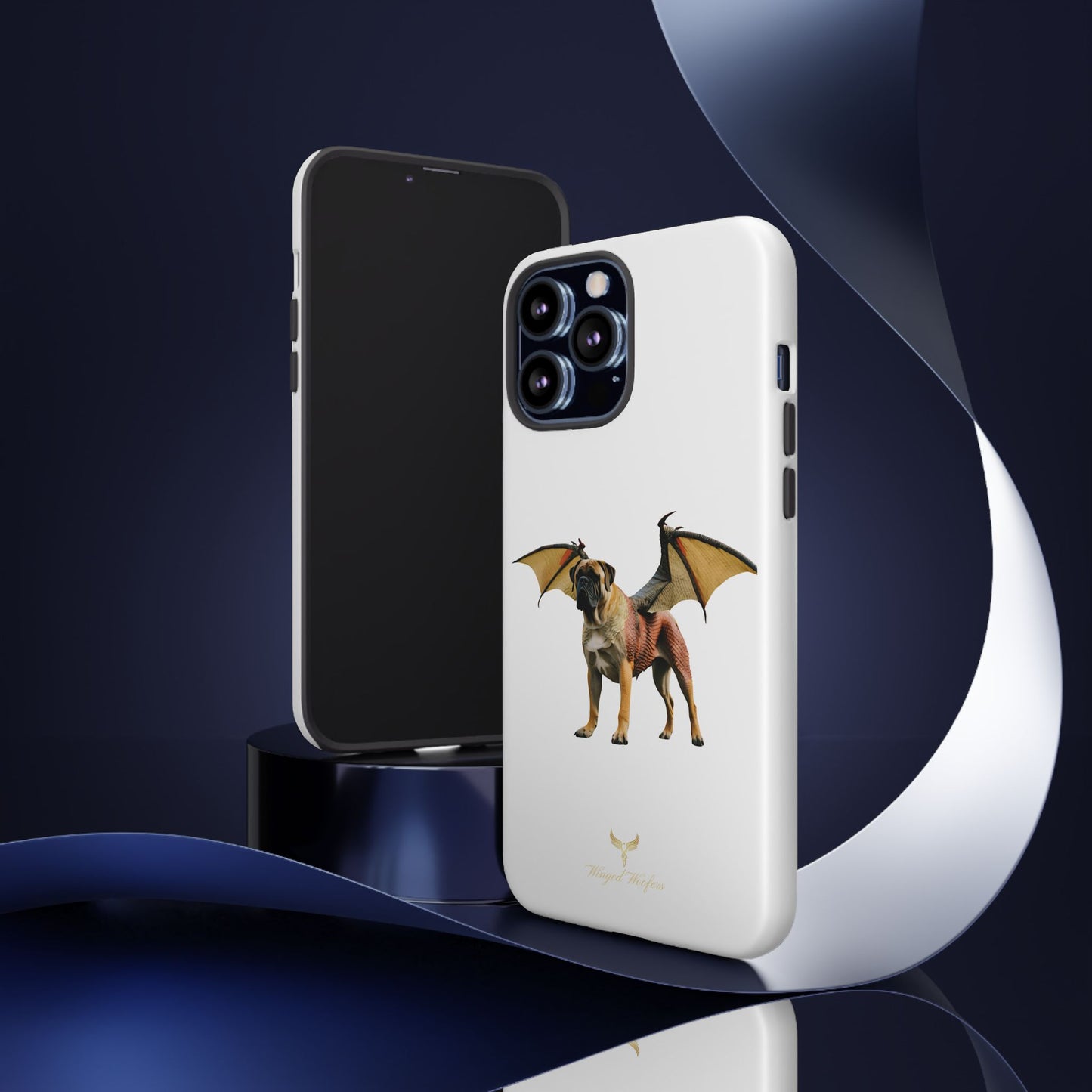 Fantasy Bullmastiff Dog Dragon Phone Case - Tough Cases with Winged Design